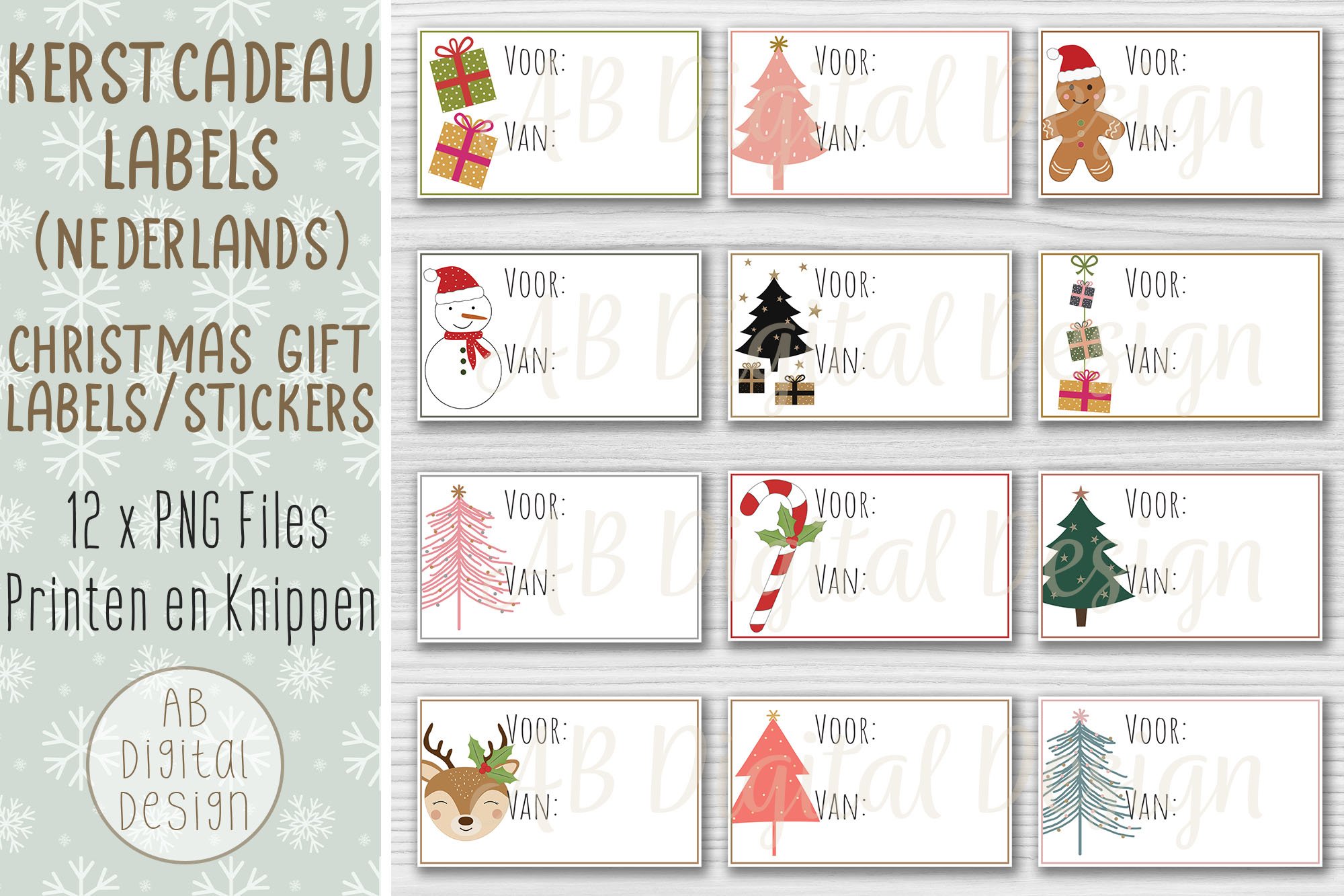 Kerstcadeau Labels | Kerststickers | Gift Tag Labels