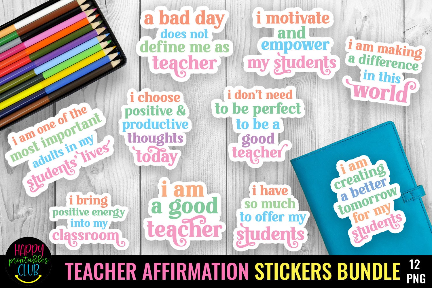 Teachers Affirmation Stickers Bundle- Teacher Stickers