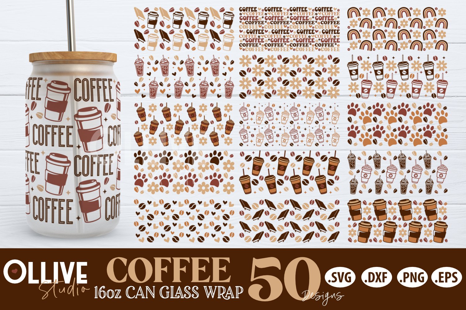 Coffee Can Glass SVG Mega Bundle | Coffee SVG Bundle 2