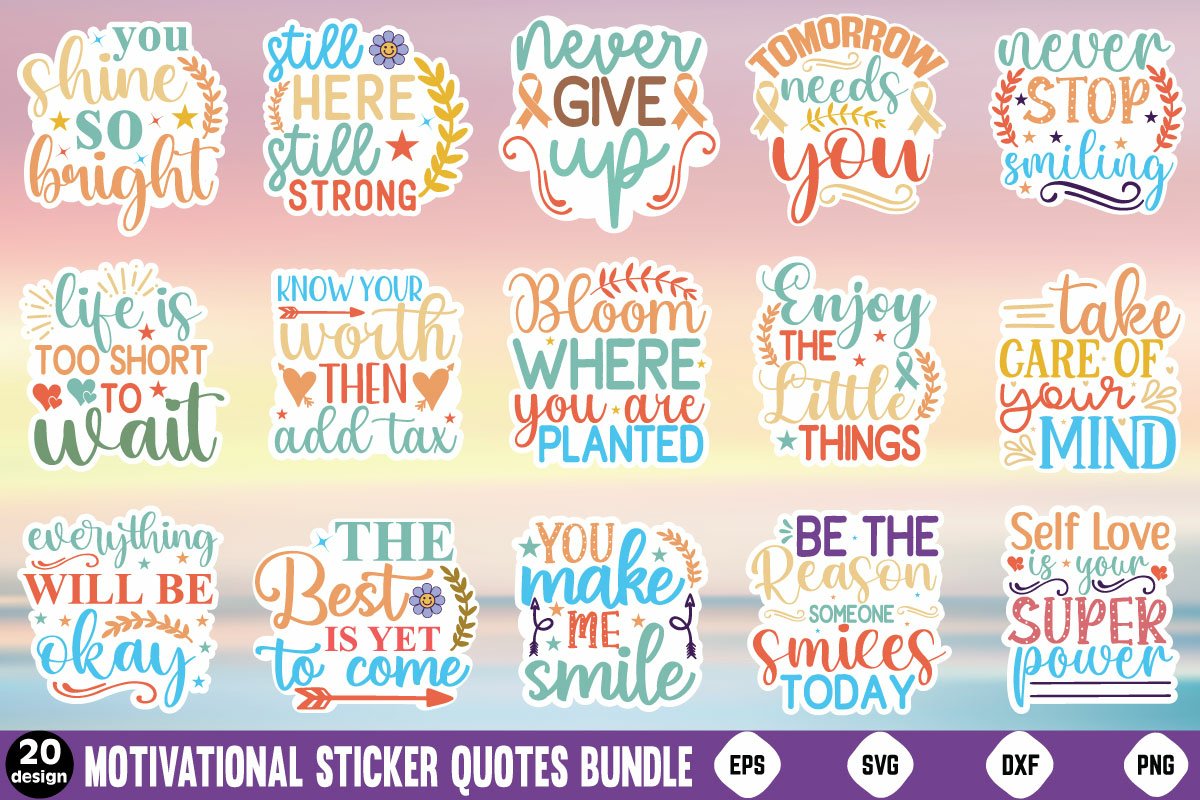 Motivational Sticker Bundle,Inspirational Sticker