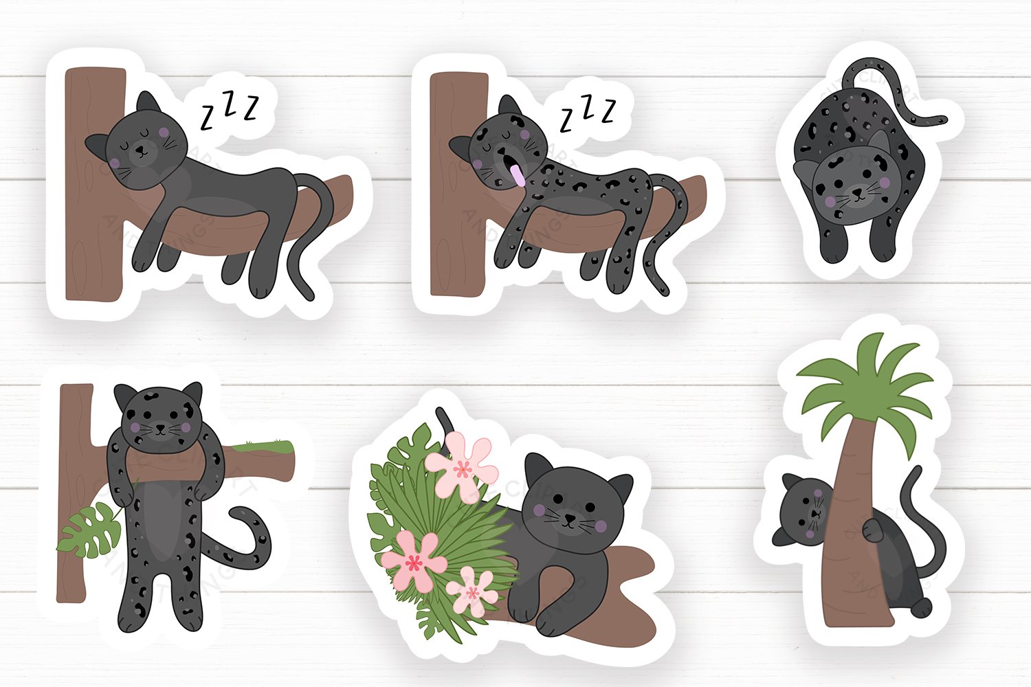 Kawaii Panther Stickers - 34 Printable Stickers 3