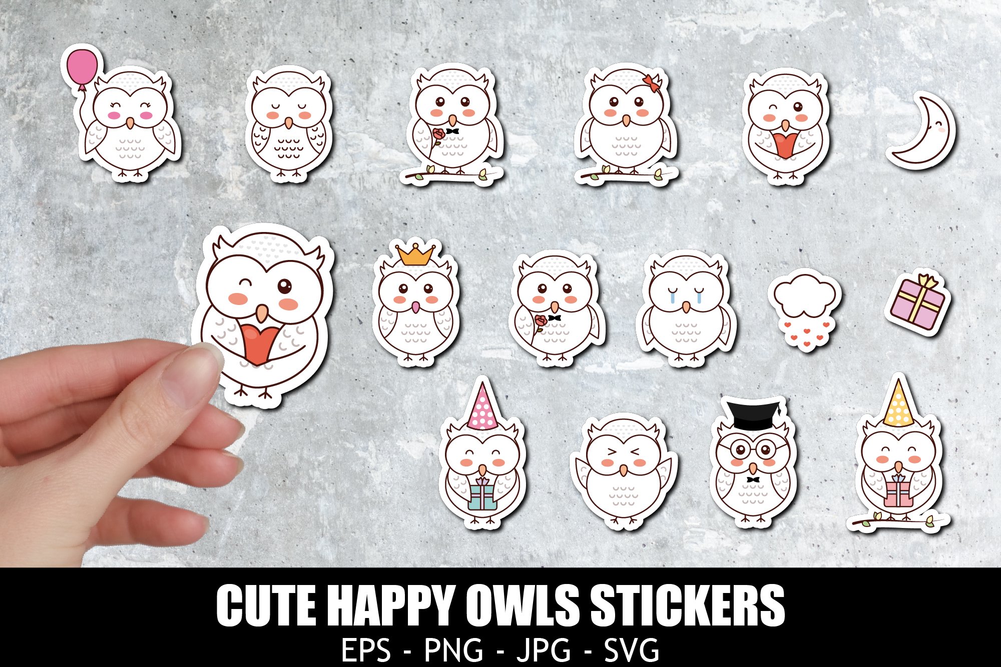 Owls stickers, printable stickers, cricut craft