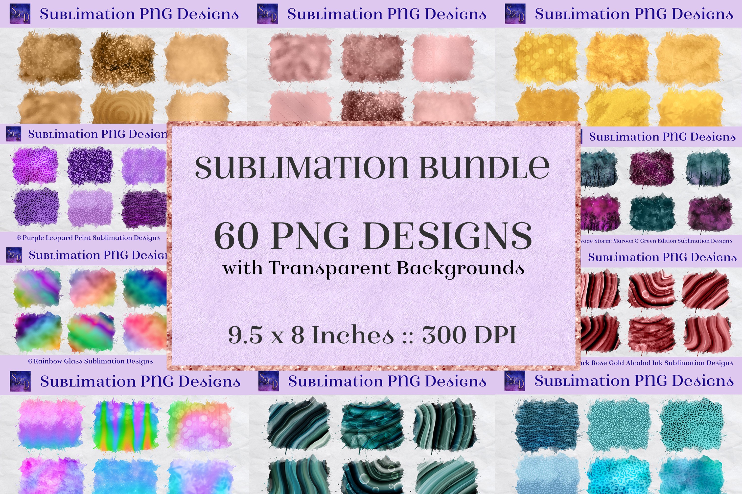 Sublimation Bundle - 60 Background Element Designs
