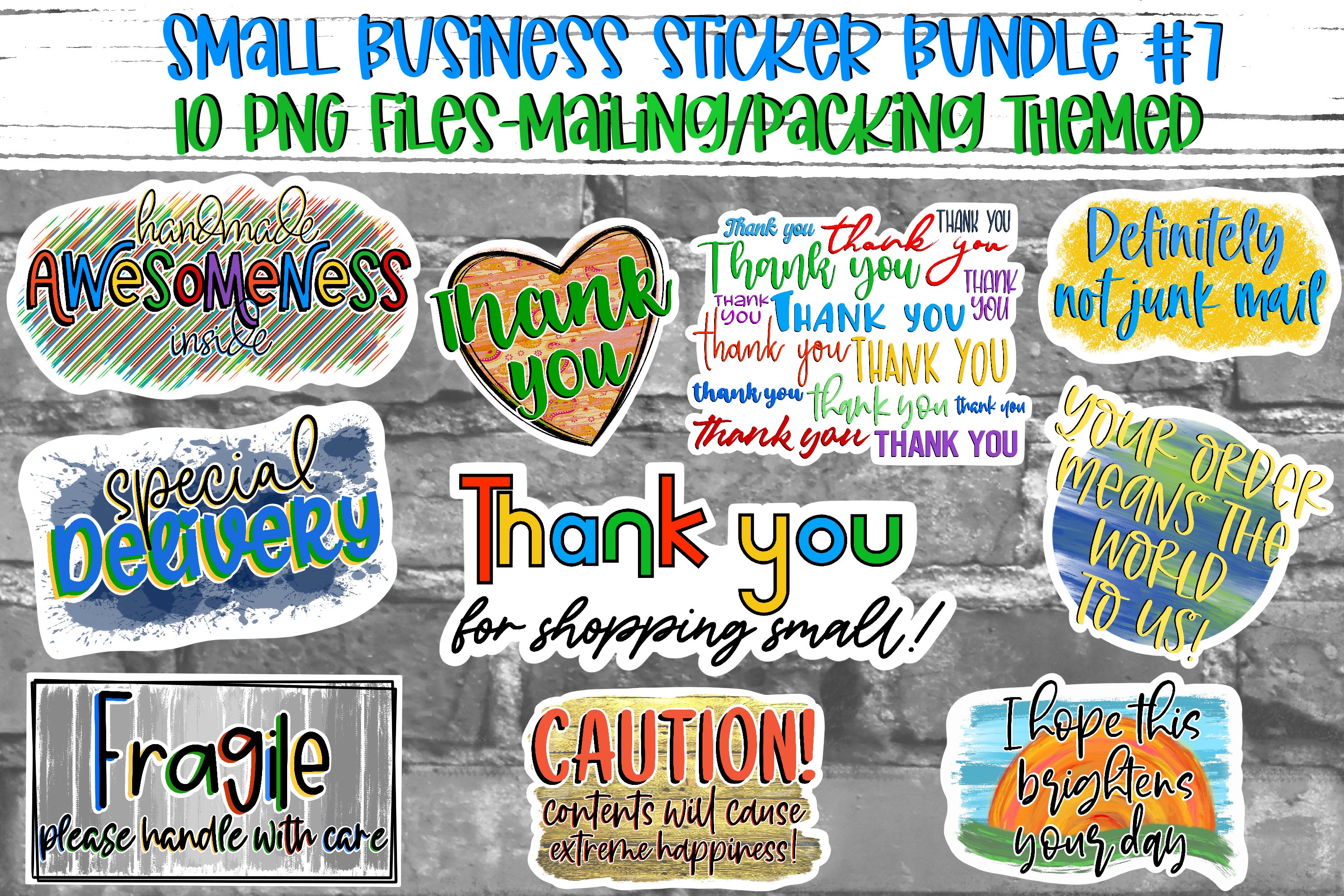 Small Business Sticker Bundle|Mailing,Packaging,Thank You|#7