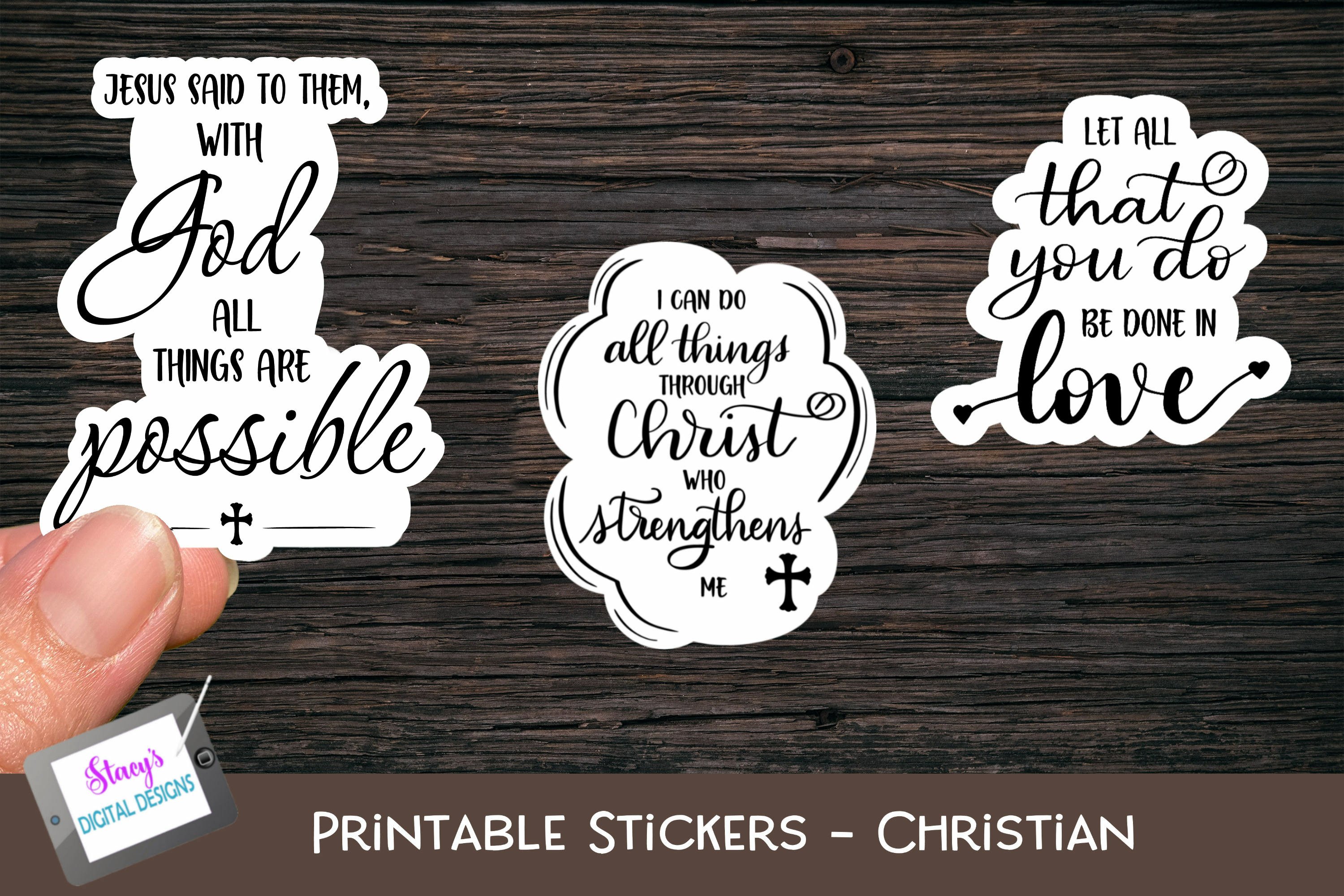 Christian Stickers Bundle - 12 Bible Verse Sticker Designs 2