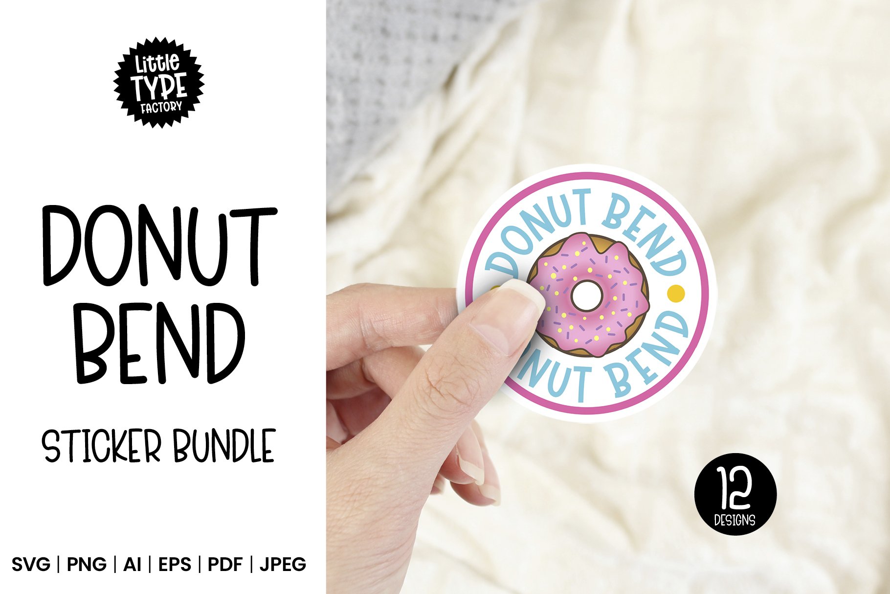 DONUT BEND STICKERS | Cute Donut SVG Bundle 2