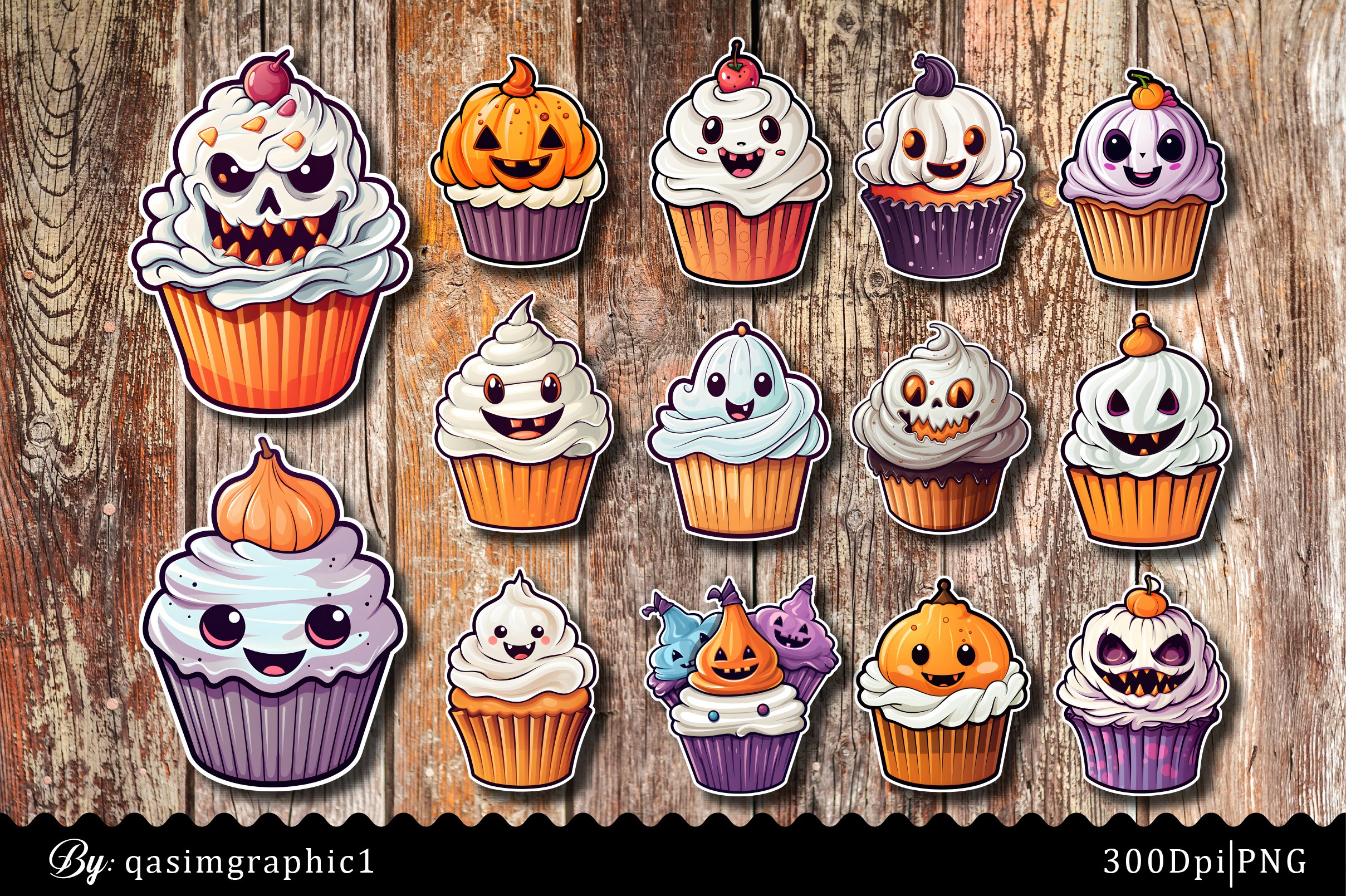 Halloween Cupcakes Printable Stickers