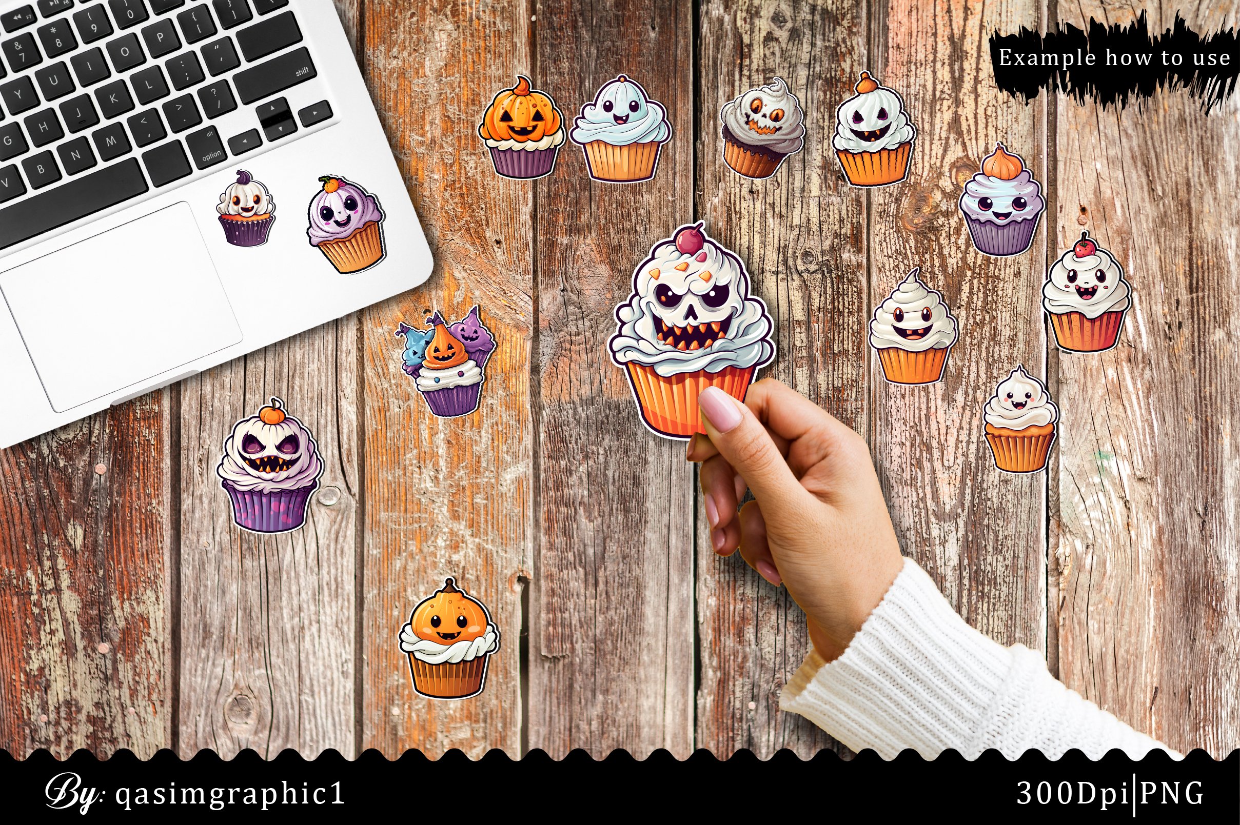 Halloween Cupcakes Printable Stickers 2
