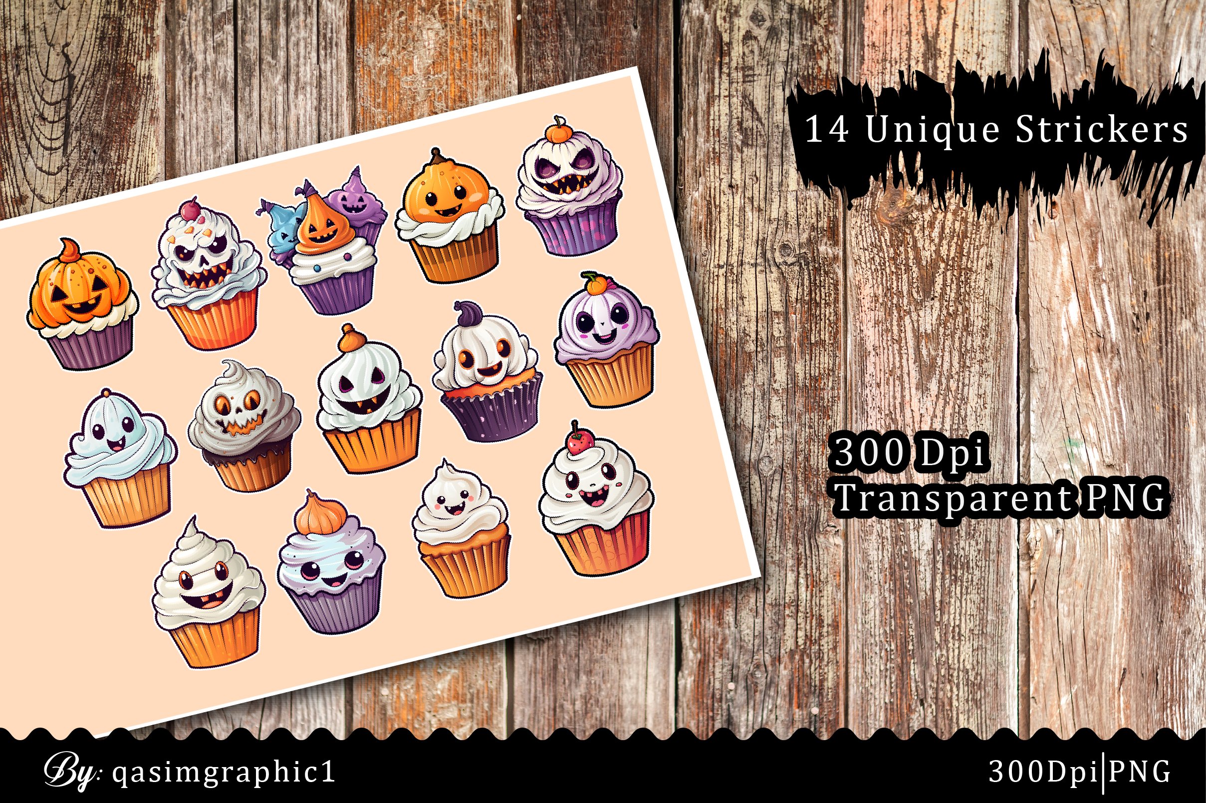 Halloween Cupcakes Printable Stickers 3