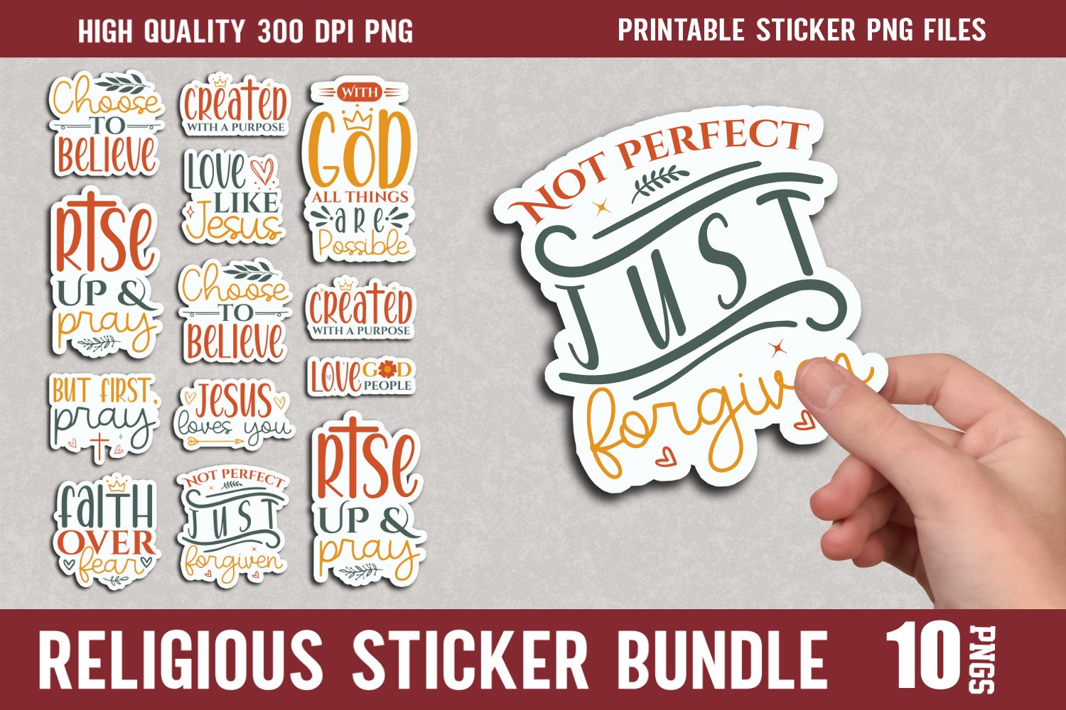 Religious Stickers Bundle, Religious Stickers, Christian PNG