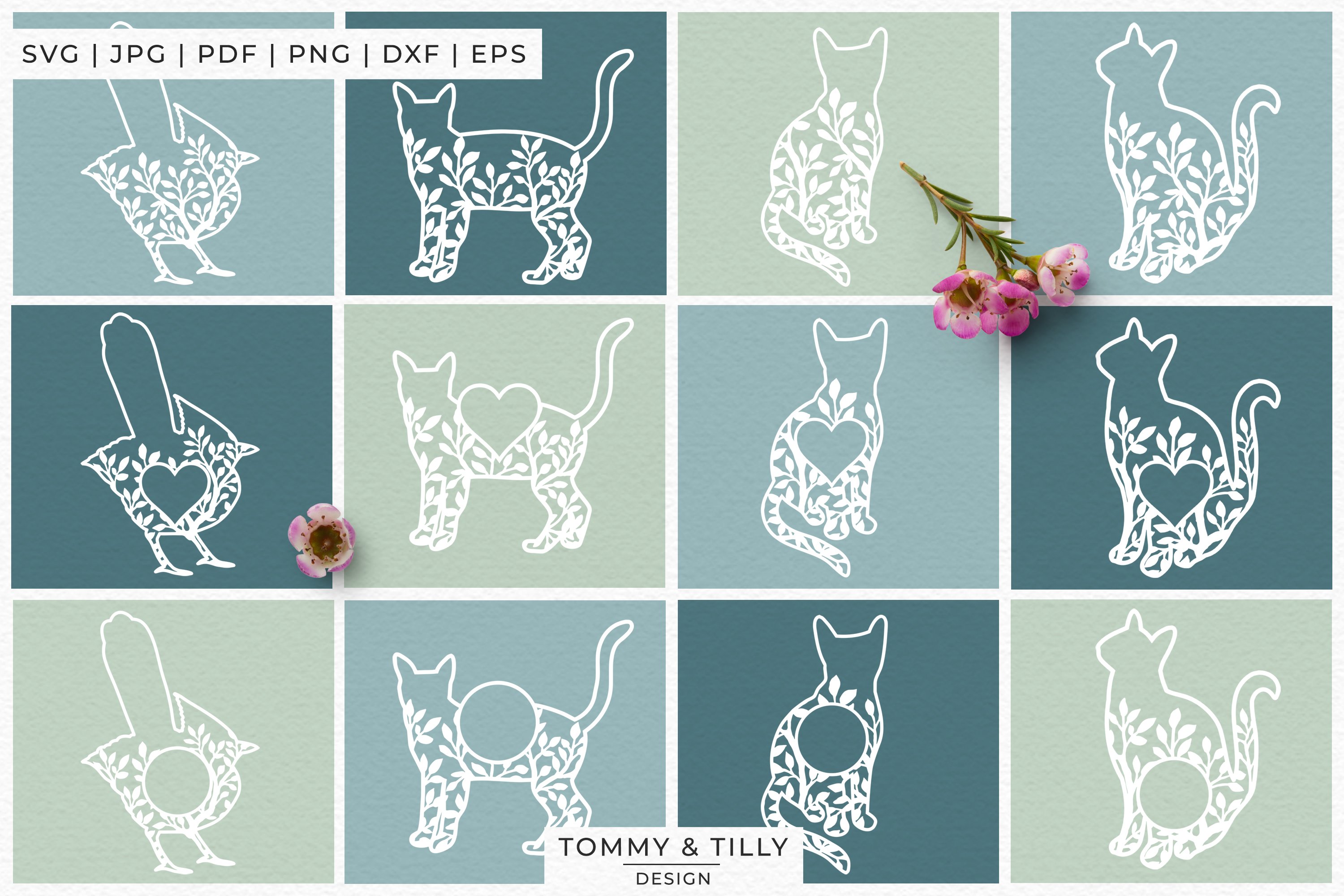 Foliage Animals Mega Bundle - Papercut SVG DXF PNG JPG PD 3