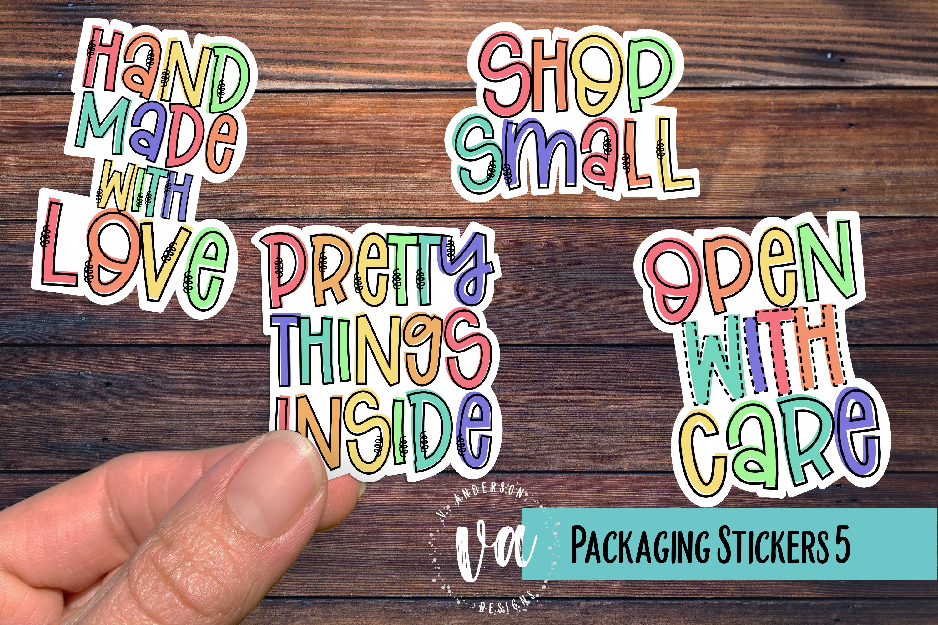 Packaging Stickers Bundle 5 PNGs