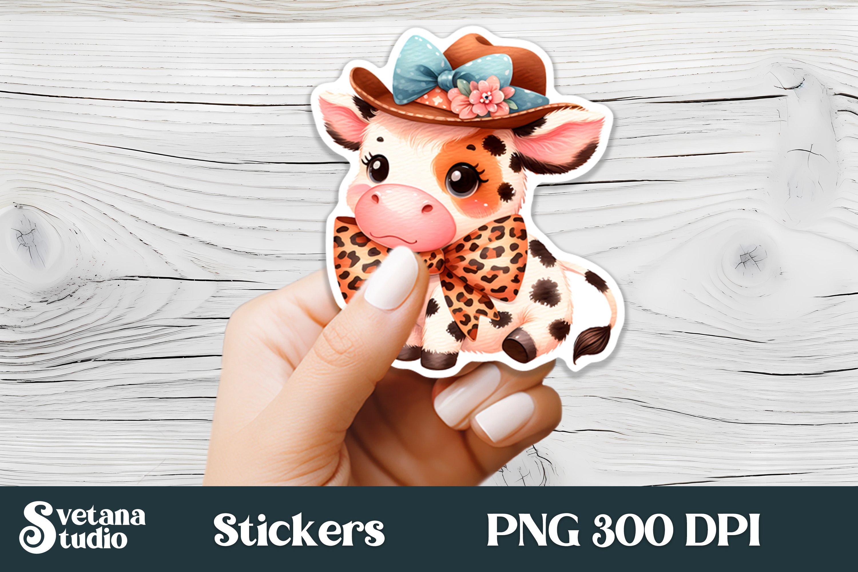 Cow stickers PNG | Cute animal sticker printable 3