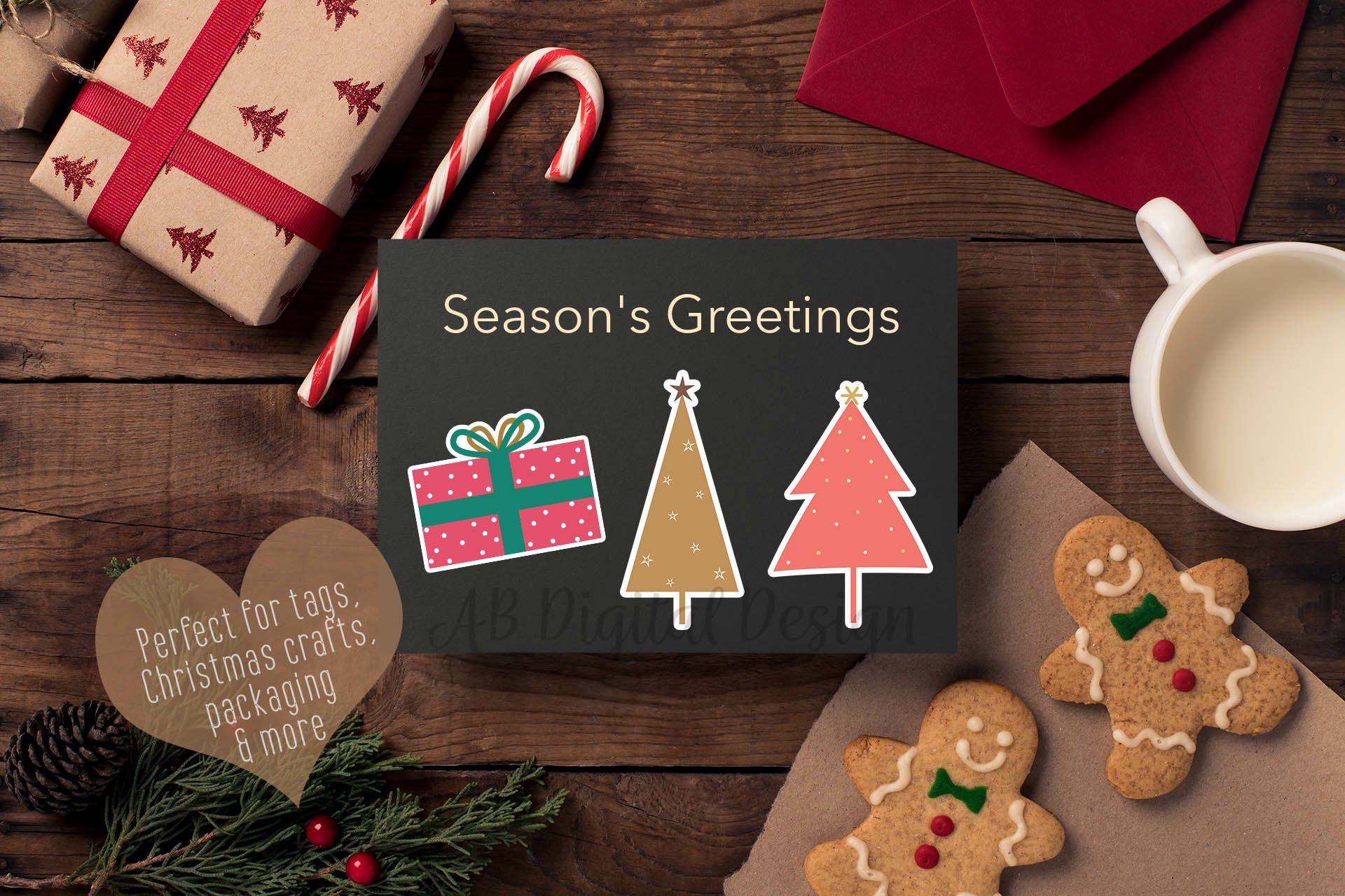 Christmas Sticker Bundle, Gift Tag   Packaging Stickers 2