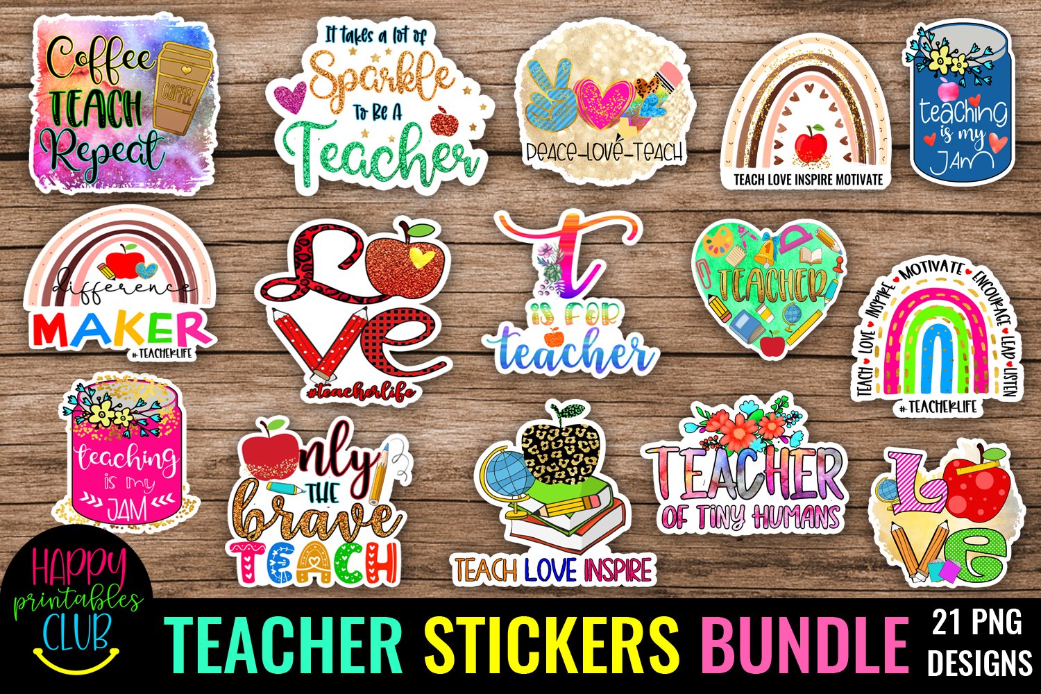 Teacher Stickers Bundle I Printable Stickers for Teachers