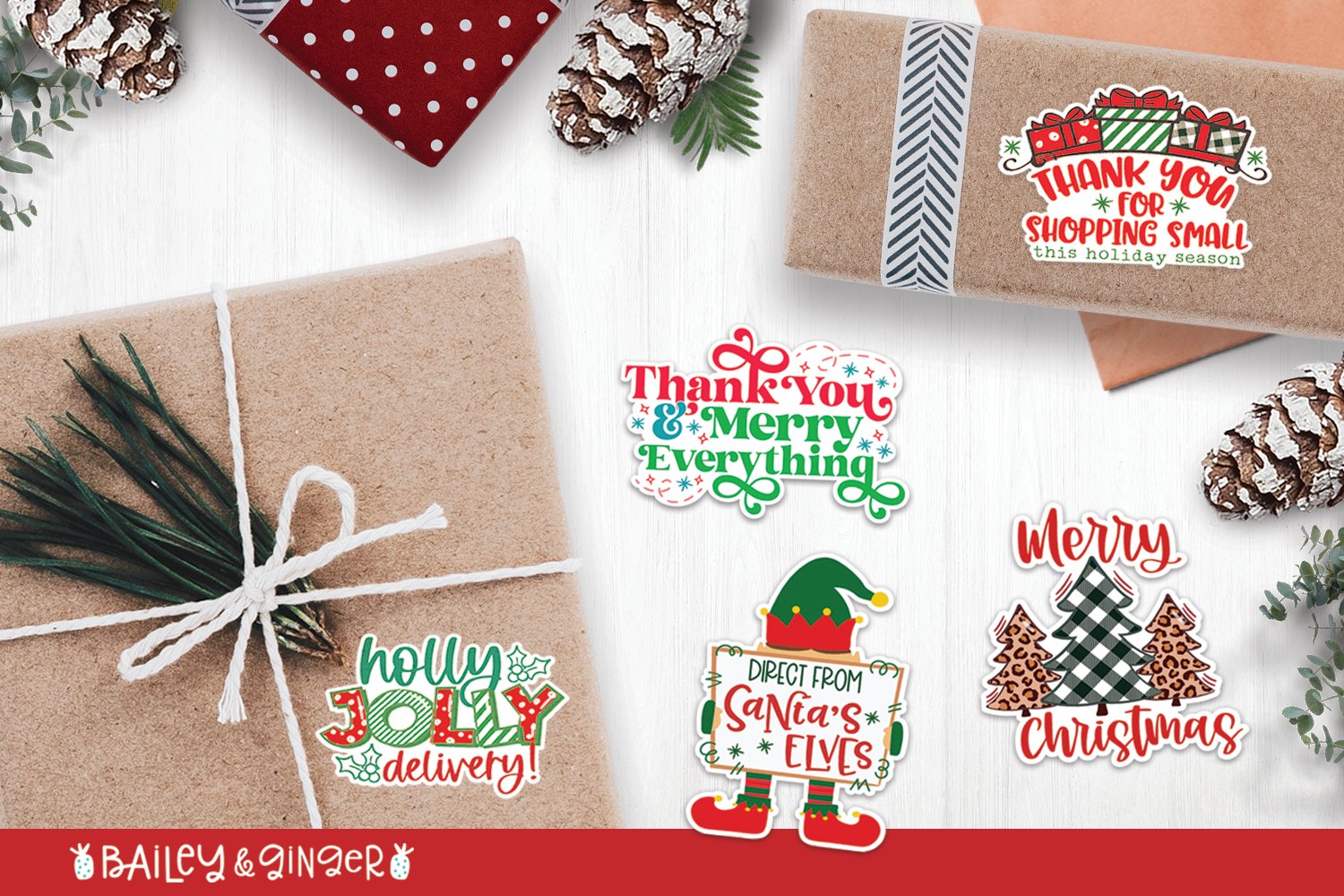 Christmas Sticker Bundle - Small Business Packaging Stickers 2