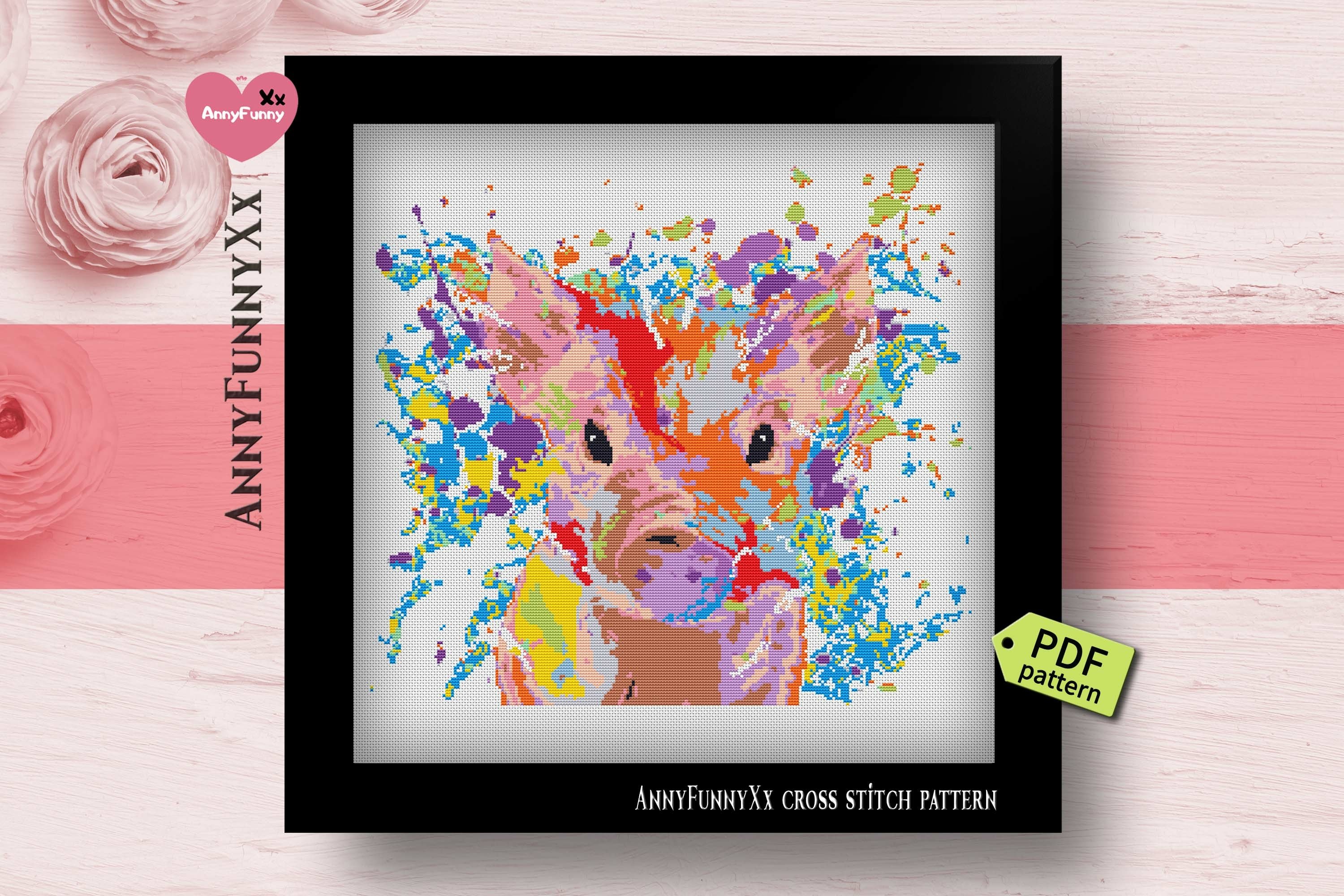 Cross stitch pattern set of 4 Animal cross-stitch Bundle 3