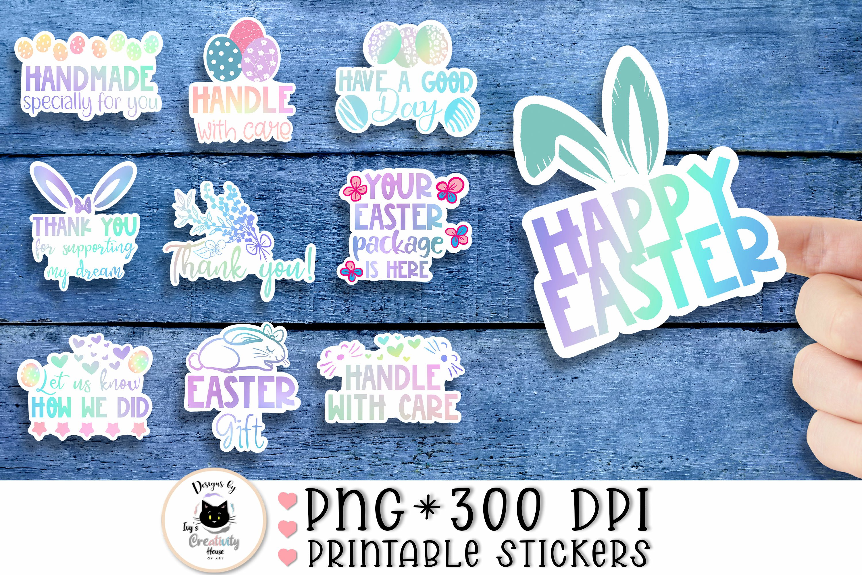 Easter Sticker Bundle | 10 Easter Packaging Stickers 2
