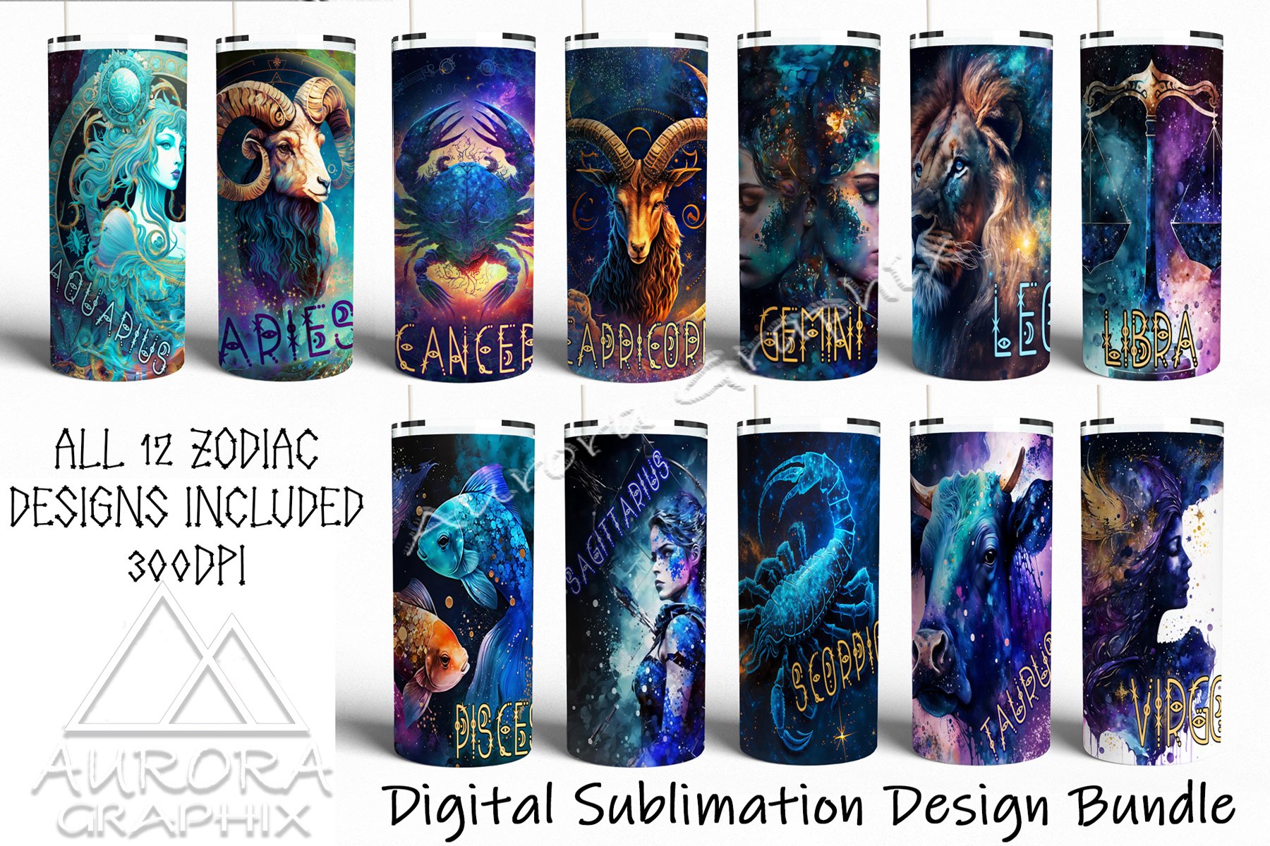 Zodiac Bundle - 20oz. Skinny Tumbler Sublimation Set