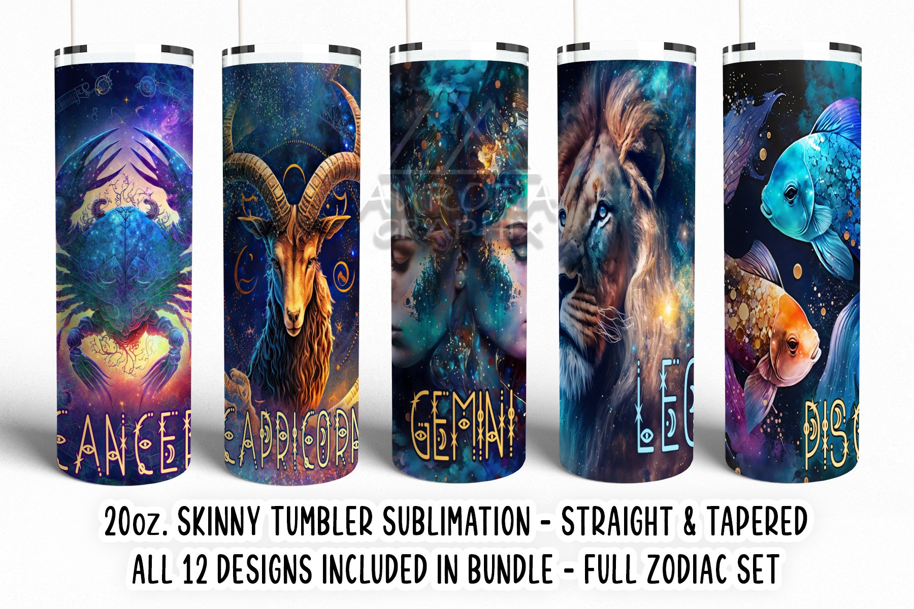 Zodiac Bundle - 20oz. Skinny Tumbler Sublimation Set 2