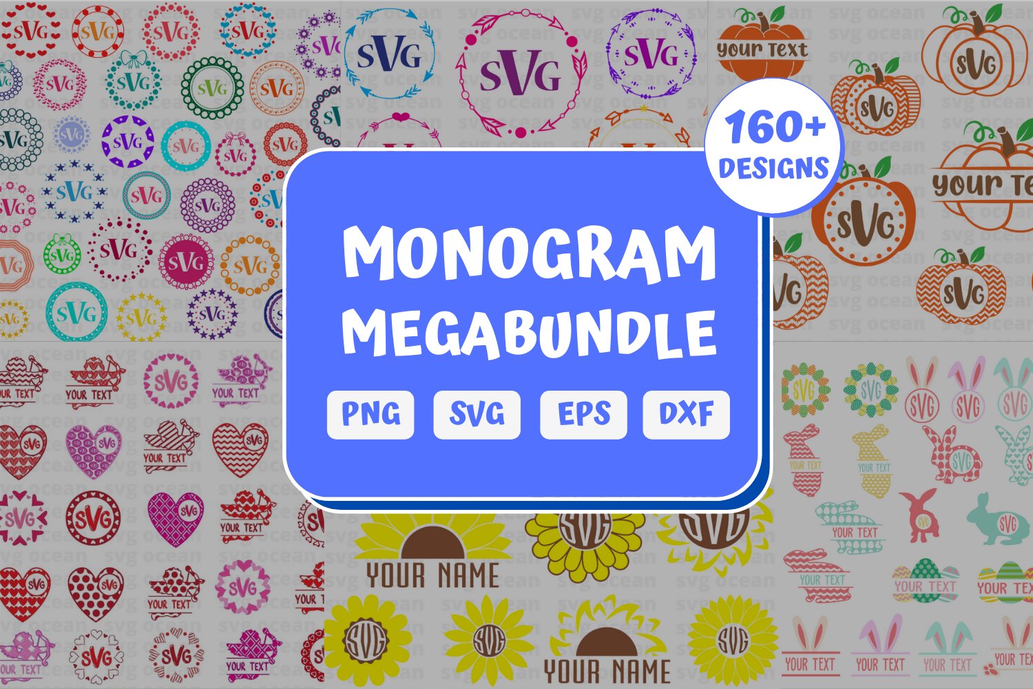 Monogram SVG Bundle | Circle monogram | Monogram Frame 2