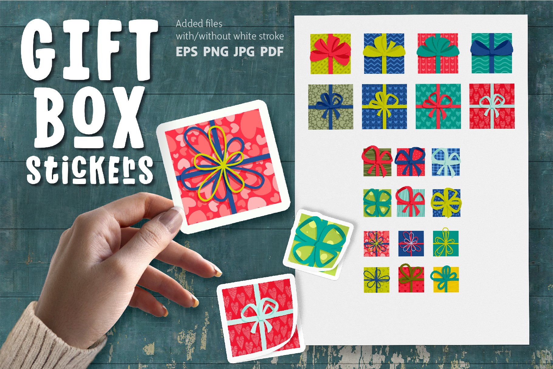 Gift Box Sticker Bundle | Stickers Pack | EPS PNG JPG