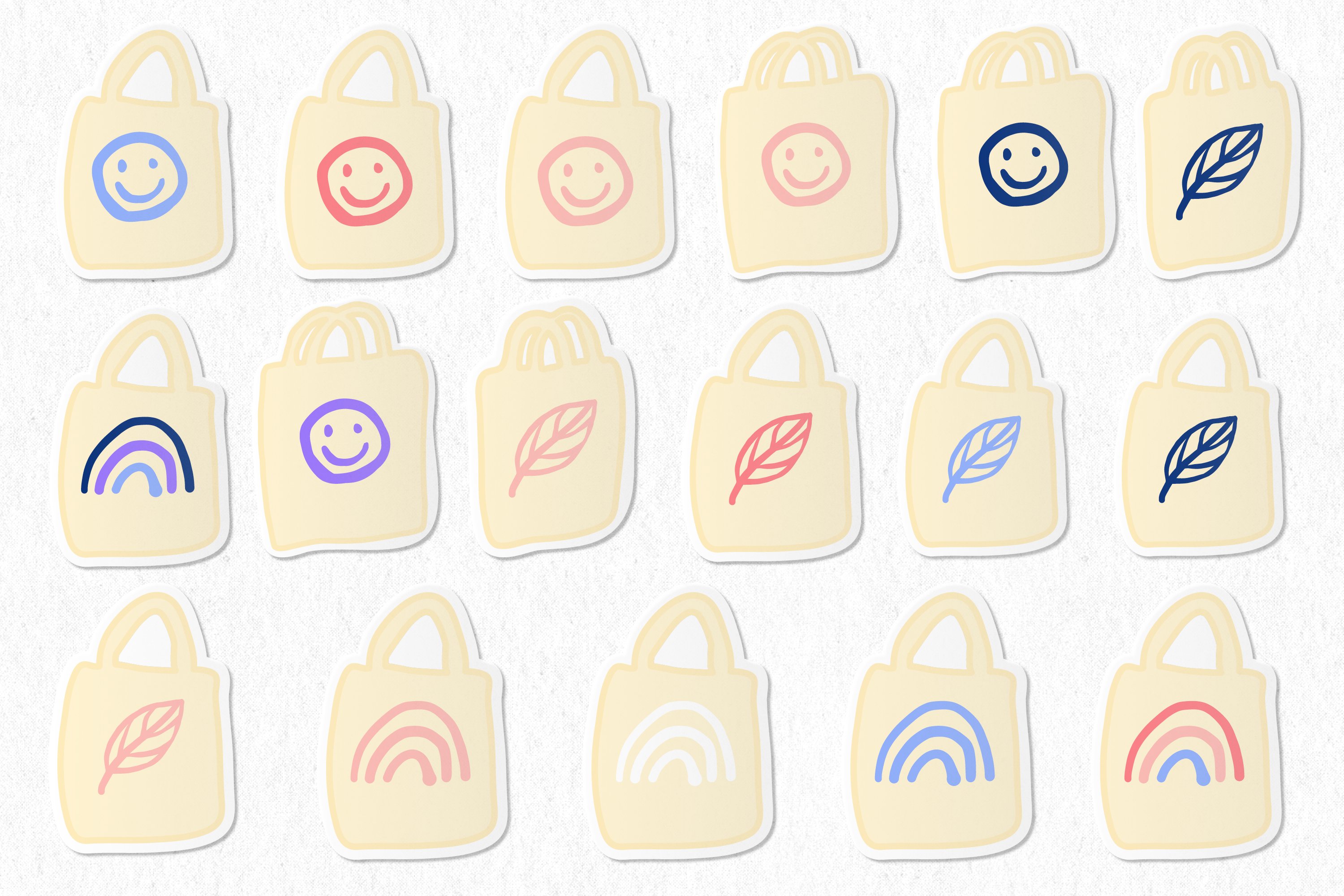 Tote Bag Rainbow Nature Stickers Design Labels Sublimation 2