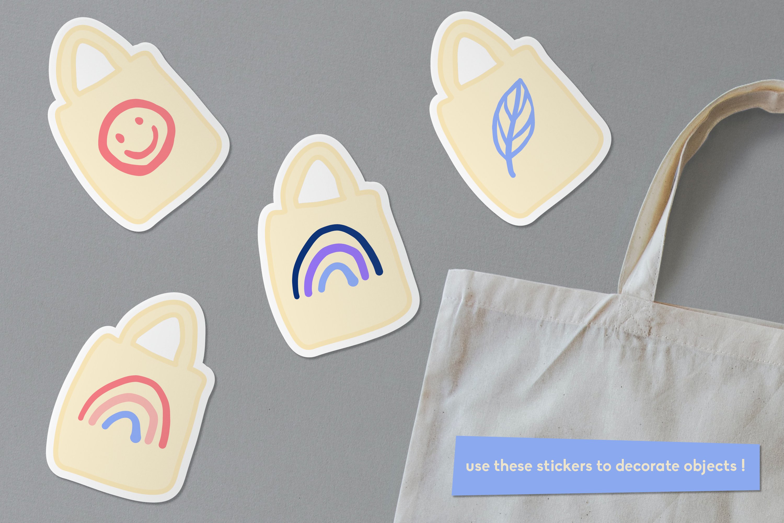 Tote Bag Rainbow Nature Stickers Design Labels Sublimation 3