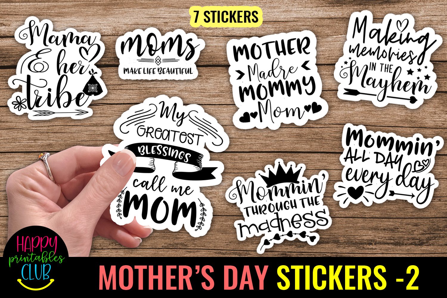 Mothers Day Printable Stickers Bundle I Mom Stickers Bundle 3
