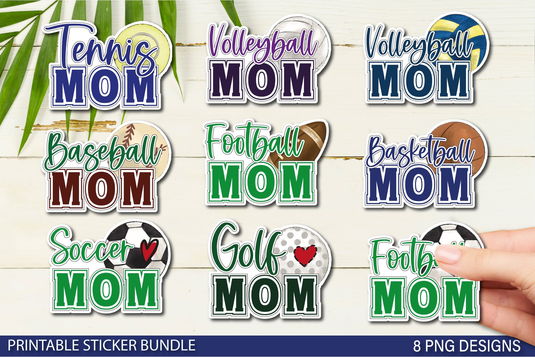 Sport Sticker Mom Bundle PNG