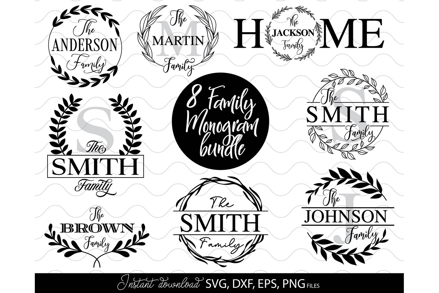 Monogram SVG Bundle, Family Monogram SVG, Monogram Font SVG