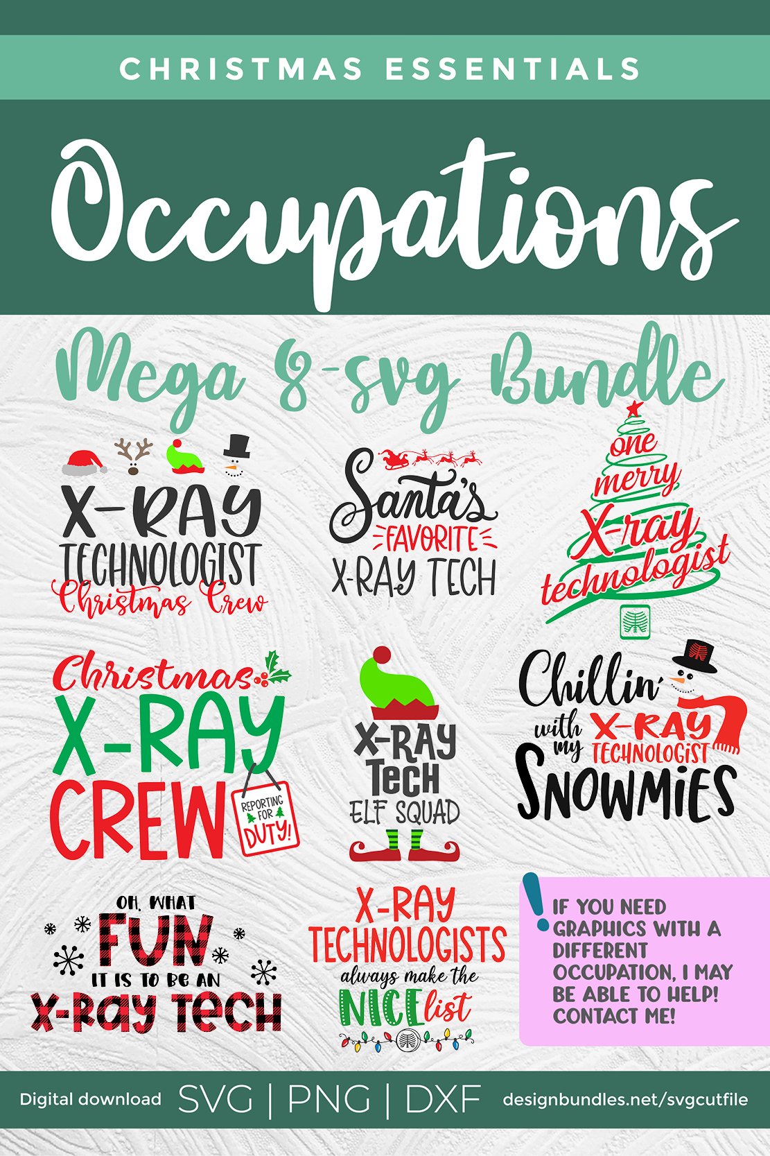 Christmas X-ray technologist svg bundle - xray tech svg set 3