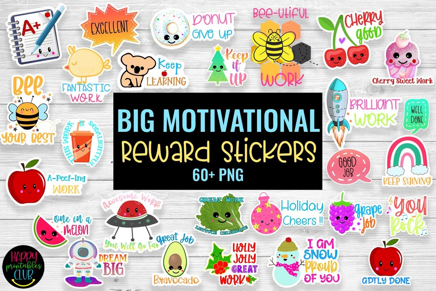 Big Motivational Reward Stickers Bundle I School Stickers