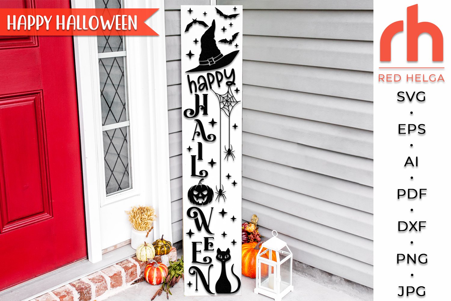 Halloween Porch Signs SVG Bundle, Fall Vertical Planks DXF 2