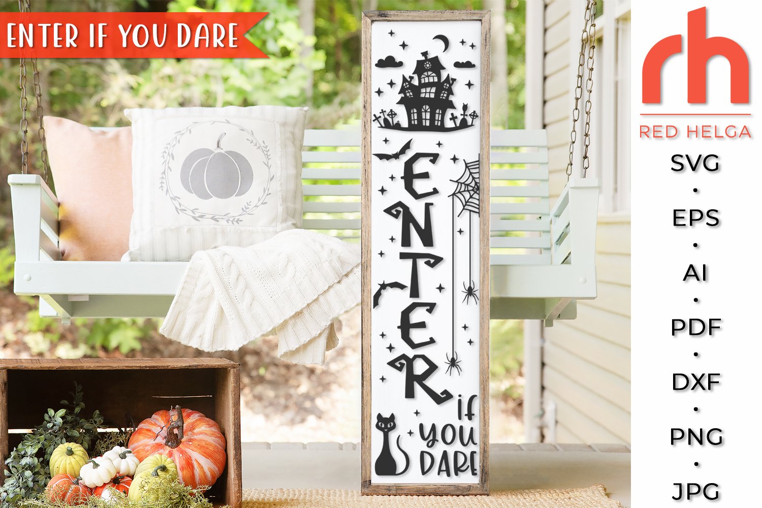 Halloween Porch Signs SVG Bundle, Fall Vertical Planks DXF 3