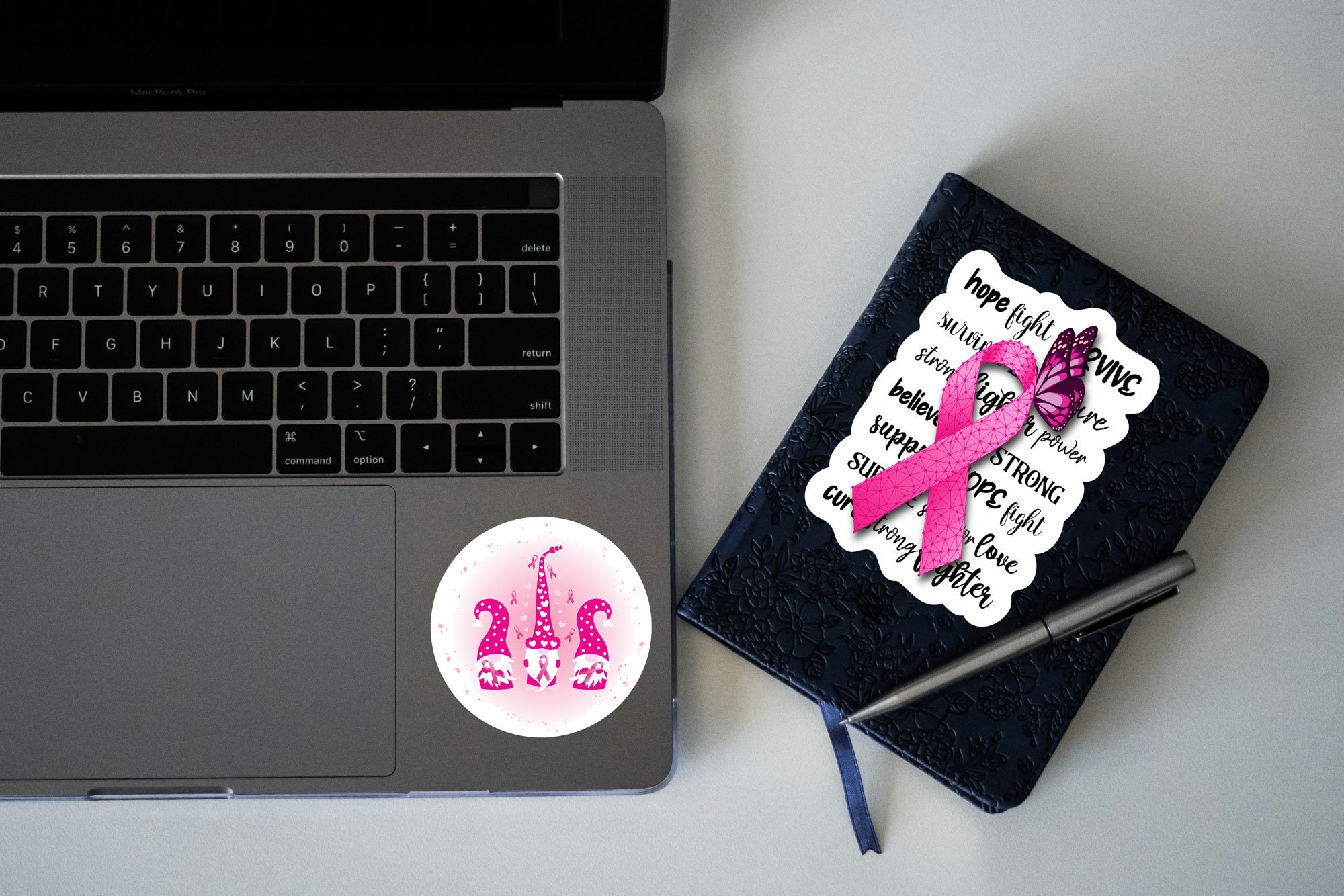 20 Breast cancer awareness stickers bundle. Pink ribbon. 3