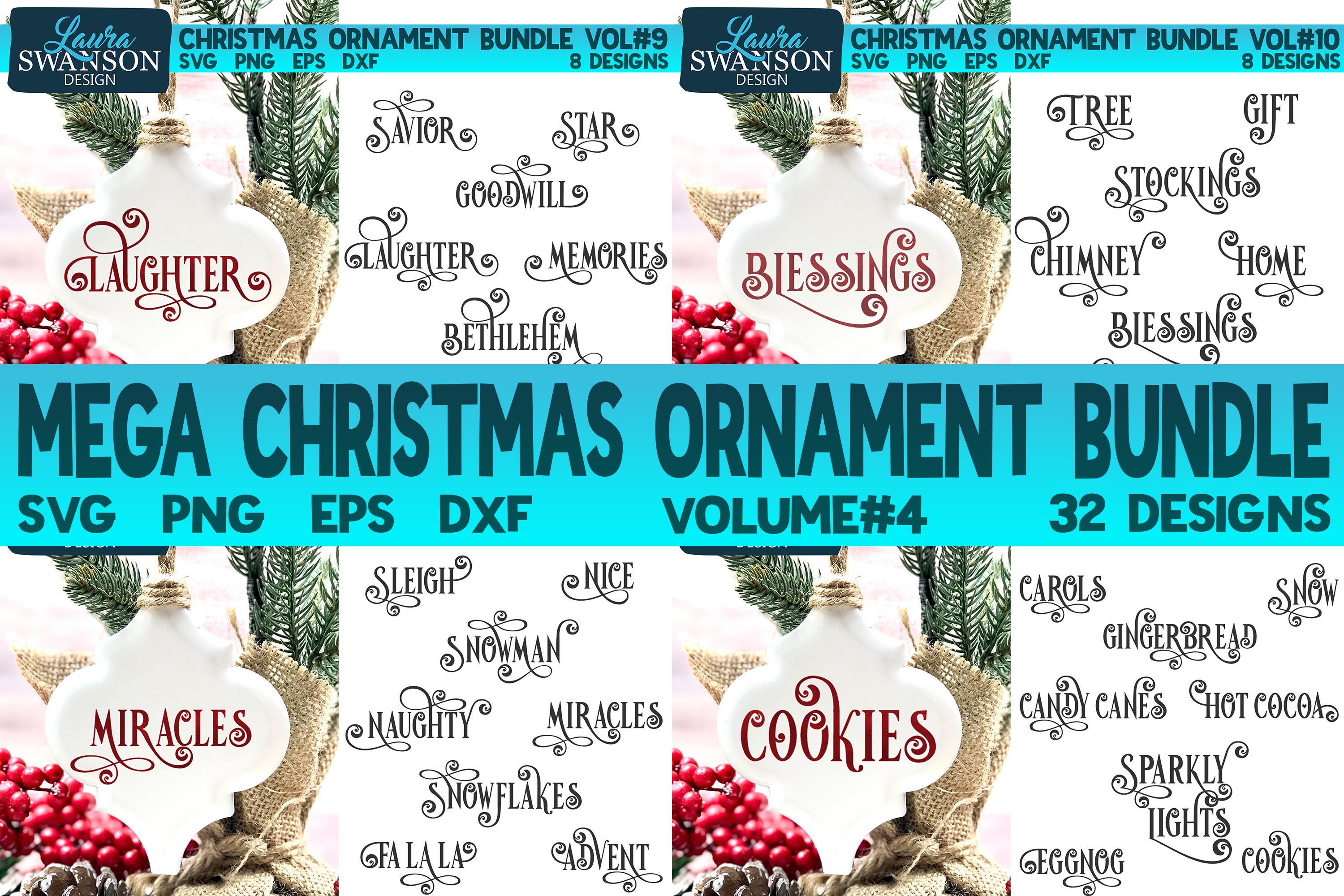 Mega Christmas Ornament Bundle Vol#4 | Christmas SVG Bundle