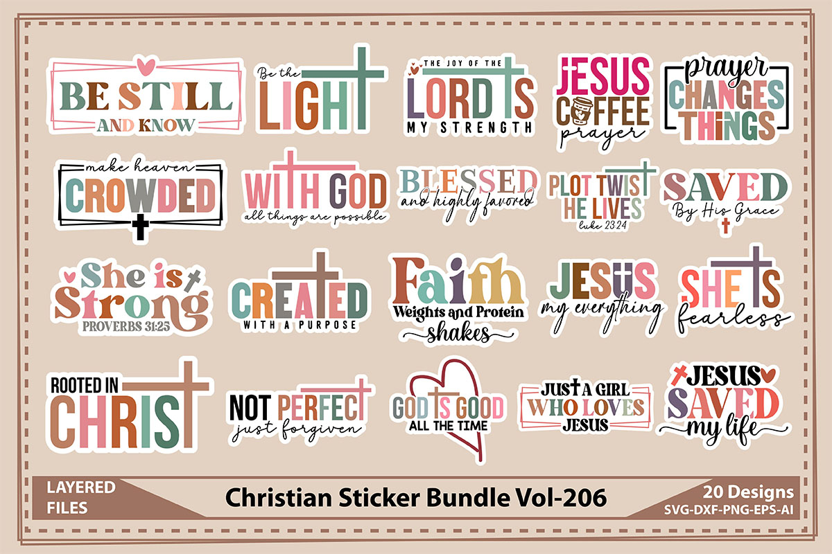 The Mega Sticker 500 Design Bundle, Printable Sticker Bundle 2