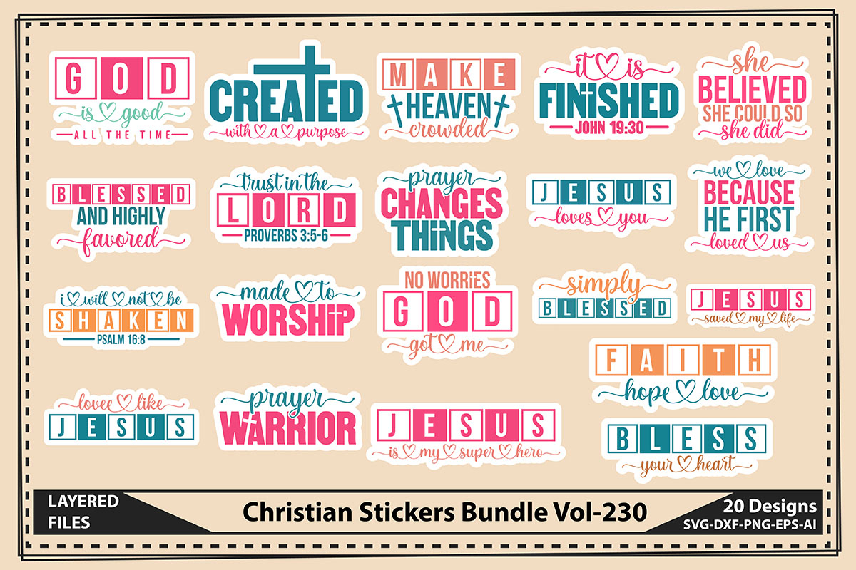 The Mega Sticker 500 Design Bundle, Printable Sticker Bundle 3