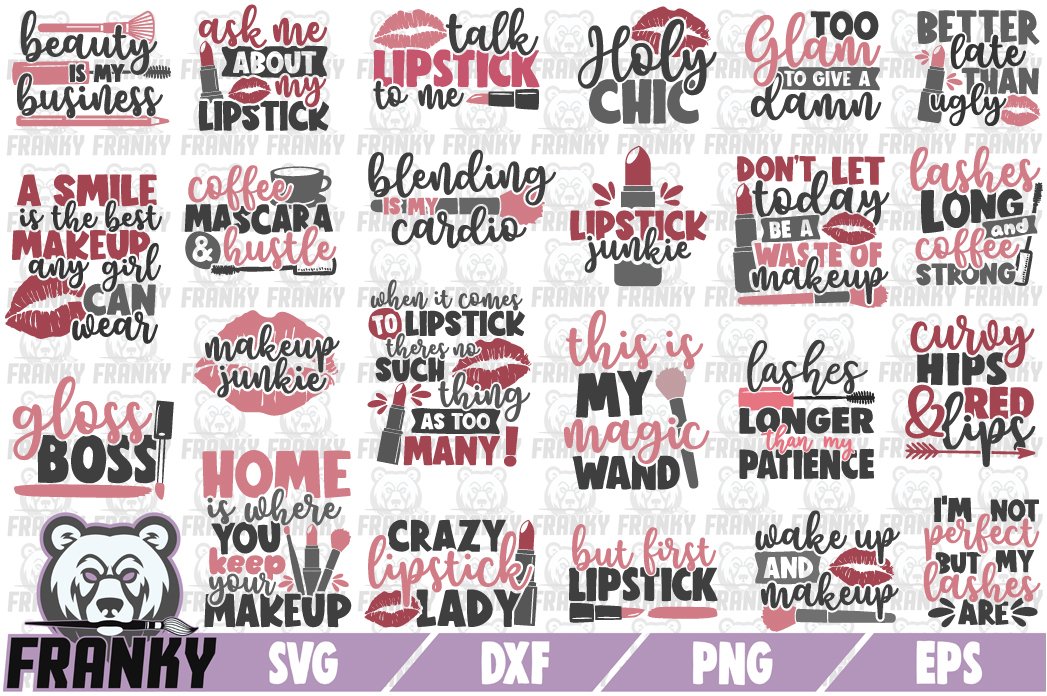 Makeup SVG Bundle - 23 Designs - Cut files