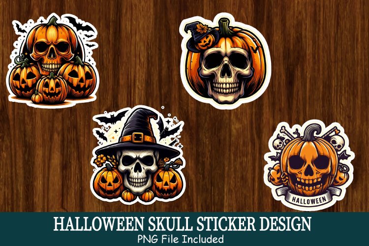 Halloween Skull Sticker Bundle 2