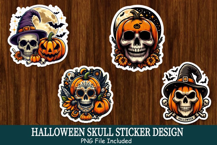 Halloween Skull Sticker Bundle 3