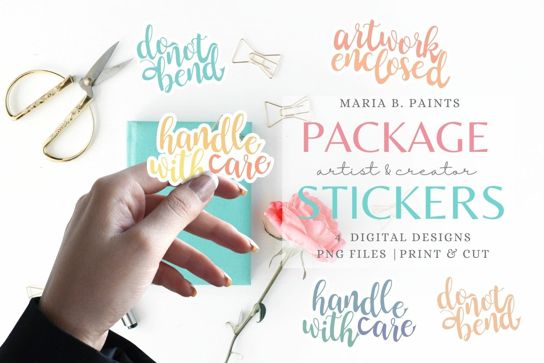 Packaging Stickers Printable Do Not Bend Artwork Enclosed