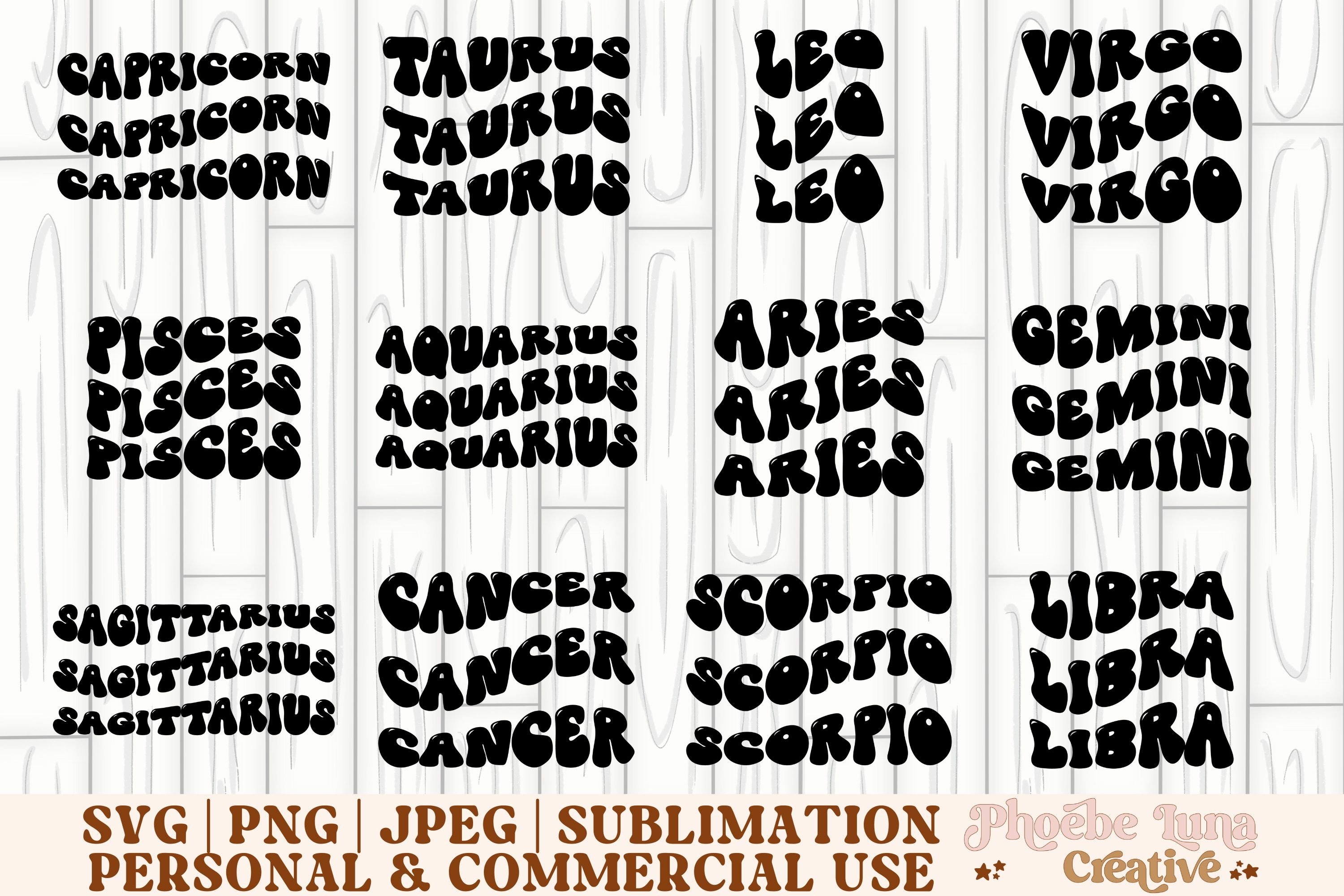 Zodiac svg bundle, zodiac sign svg bundle, groovy svg