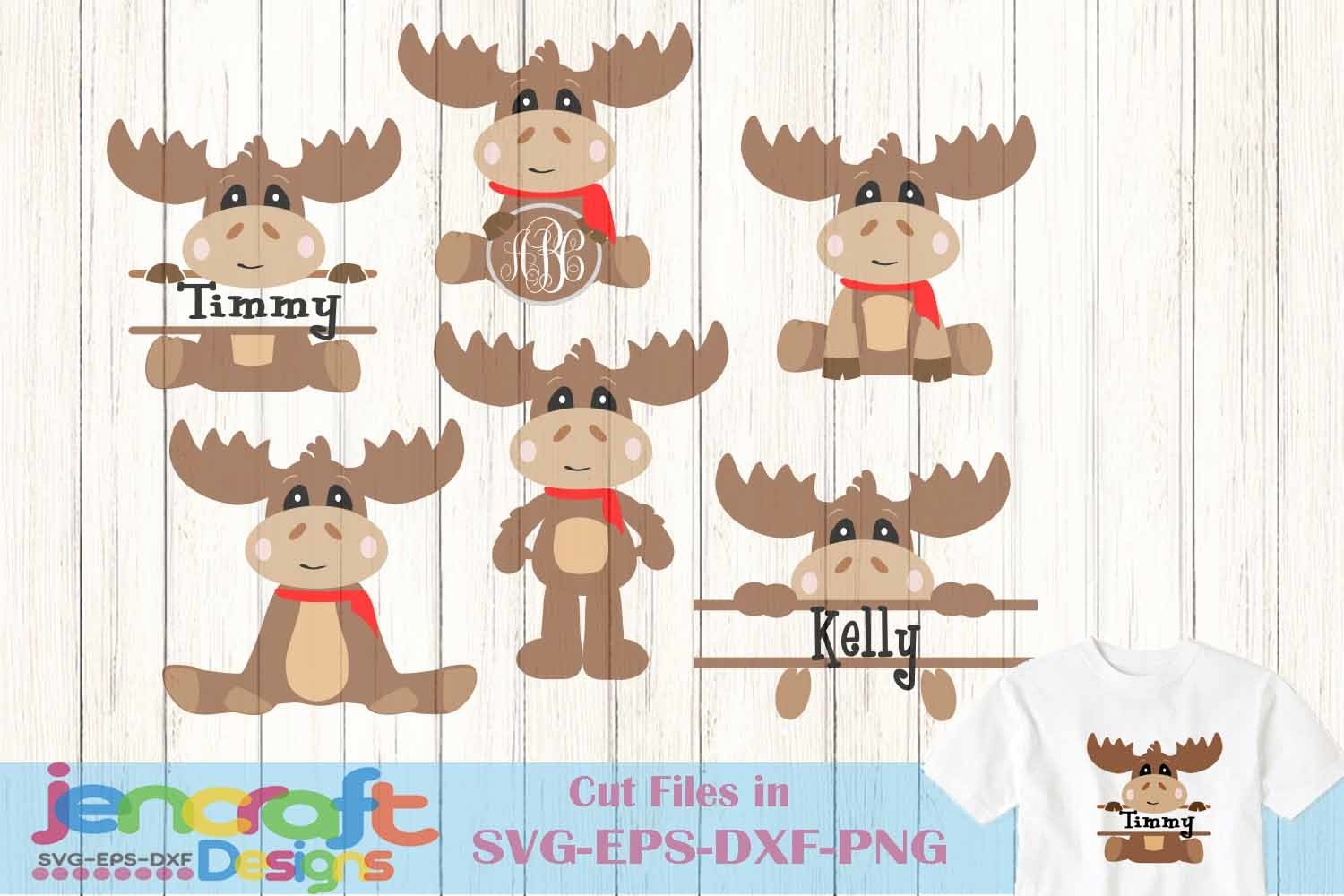 Christmas Moose SVG Bundle Monogram Frame svg files 2