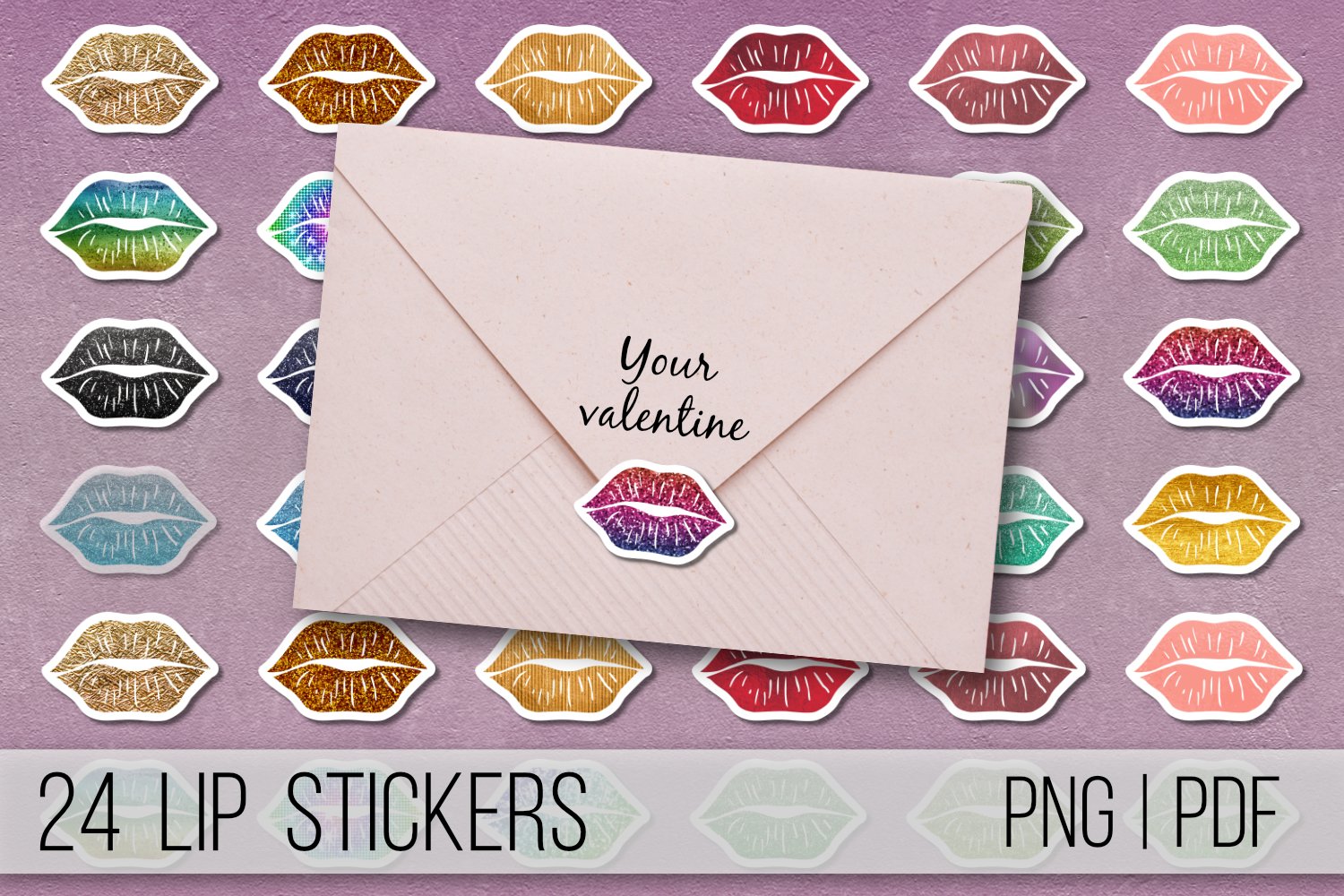 Lip stickers clipart PNG