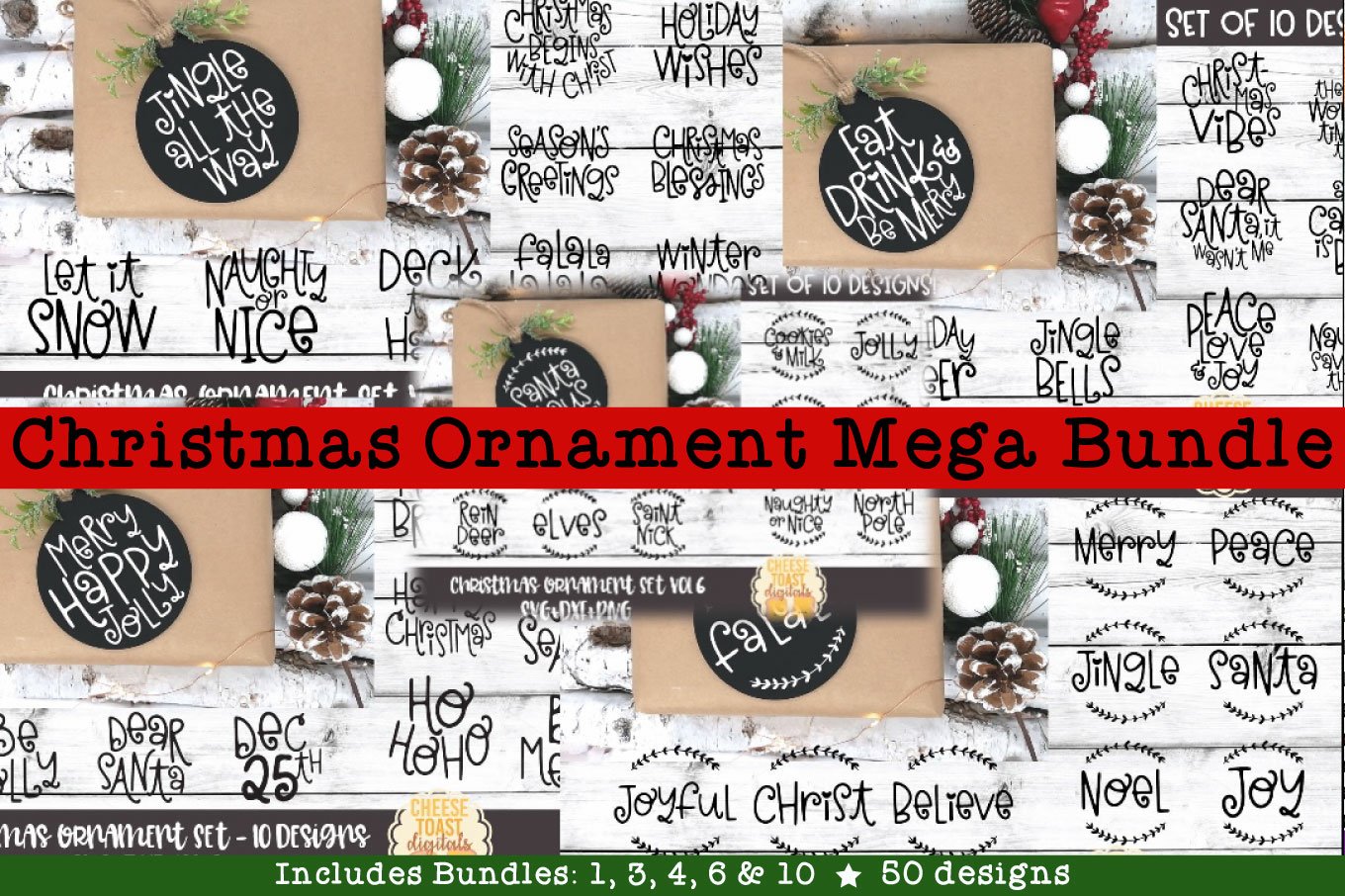 Christmas Ornament Mega Bundle | Christmas SVG | 50 Designs