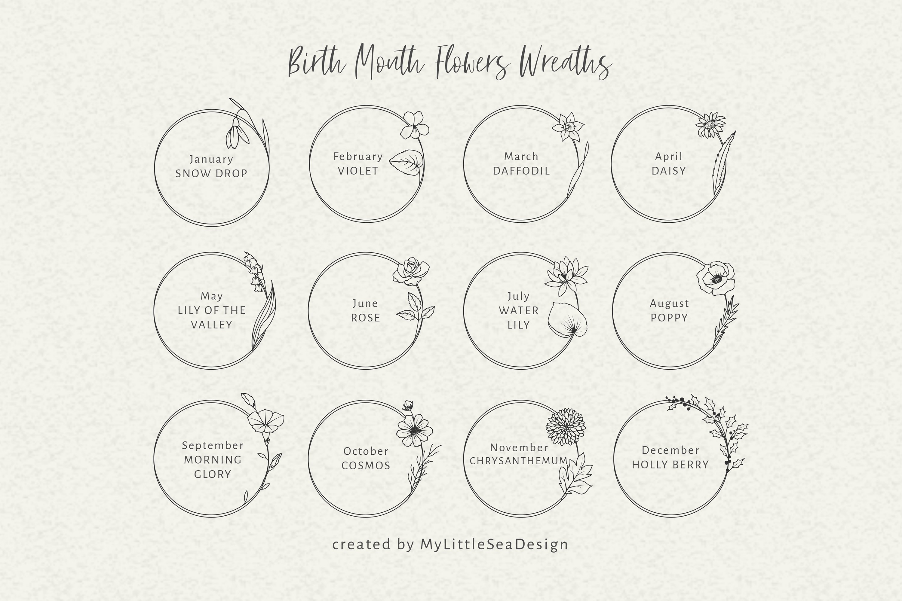 Birth Month Flowers SVG Bundle 2