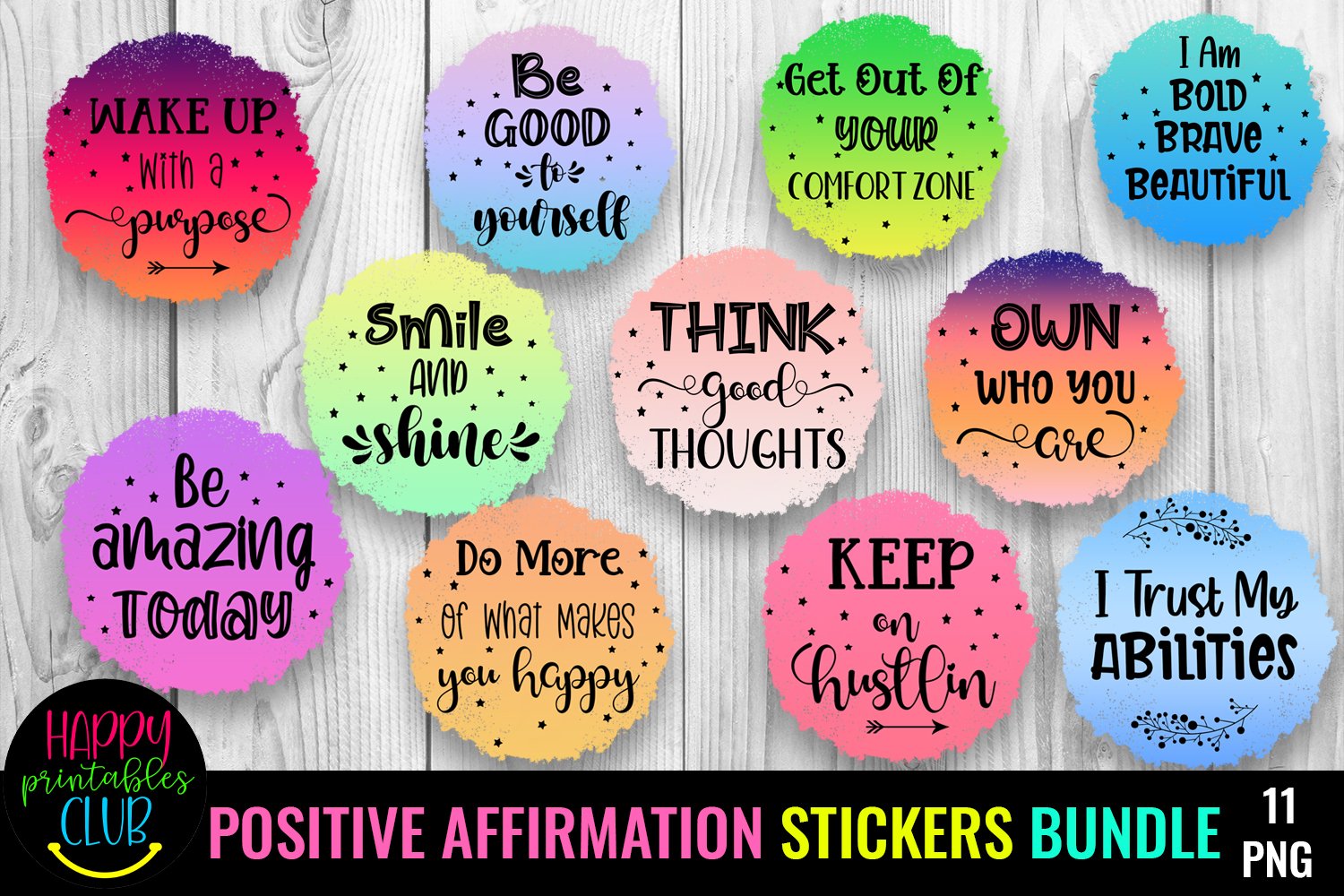 Positive Affirmation Stickers Bundle I Motivational Stickers