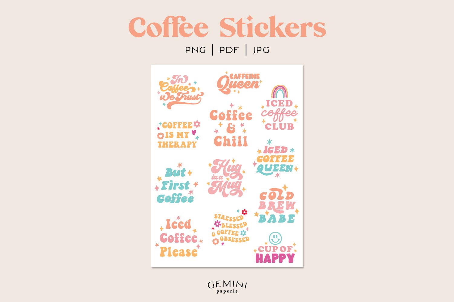 Coffee Stickers | Coffee Quotes | Printable Stickers 2